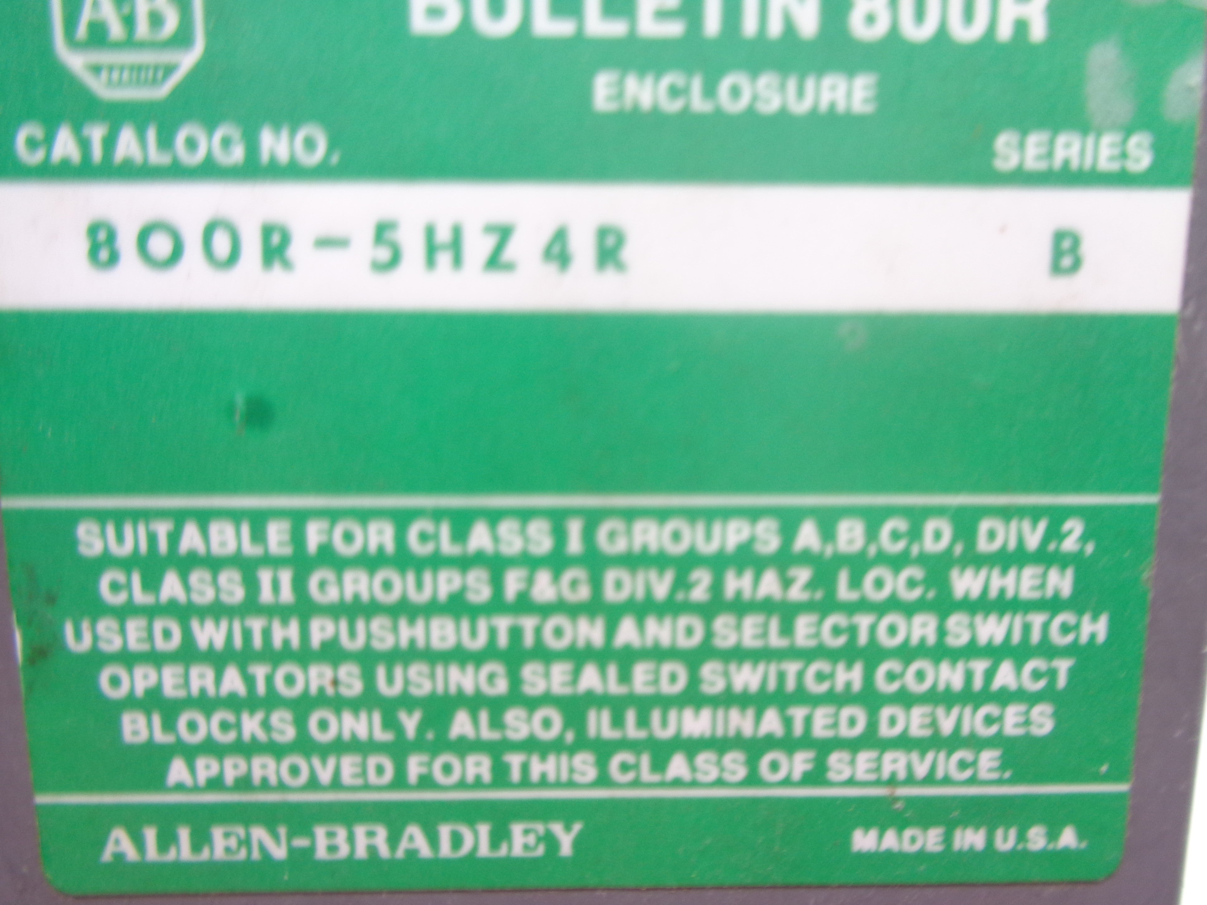 INDUSTRIAL SPARE PART 800R-5HZ4R SER. B NSNP