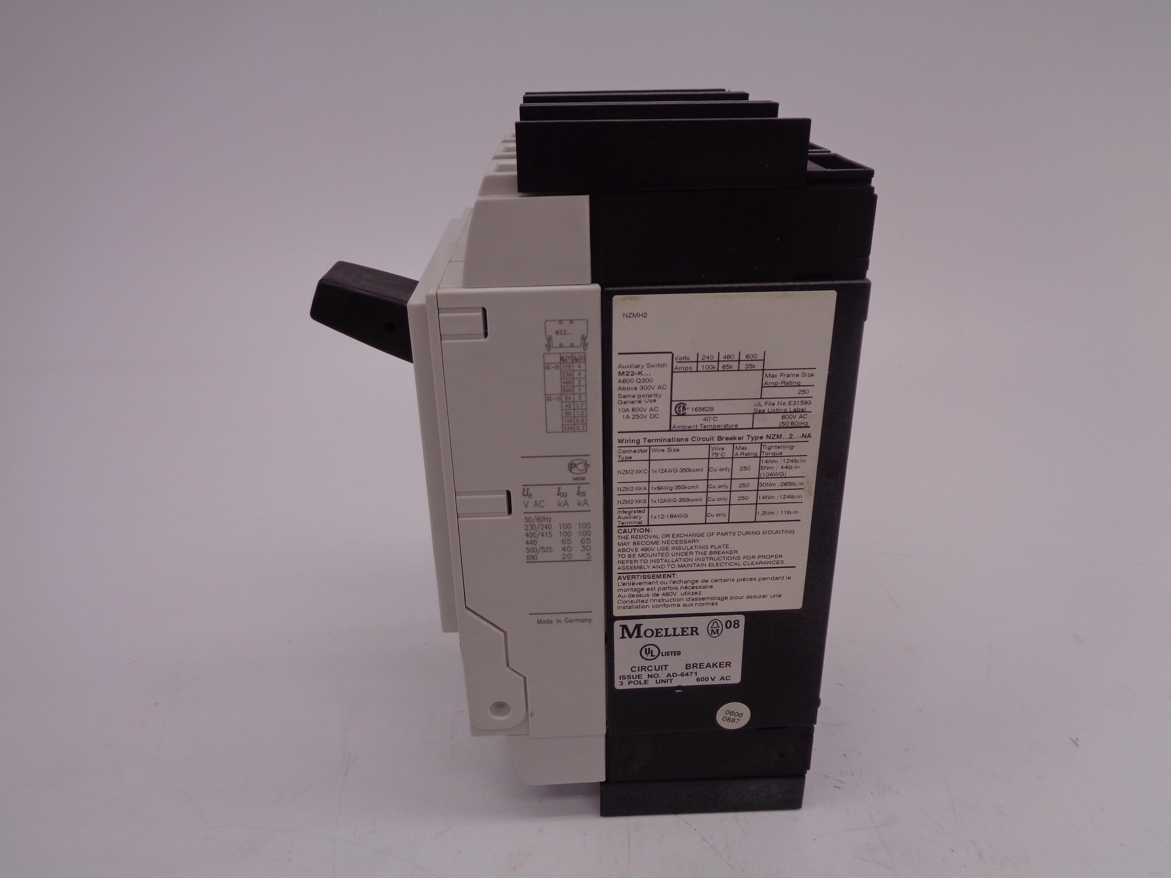 KLOCKNER MOELLER NZMH2-A40-NA 40A 600V NSMP