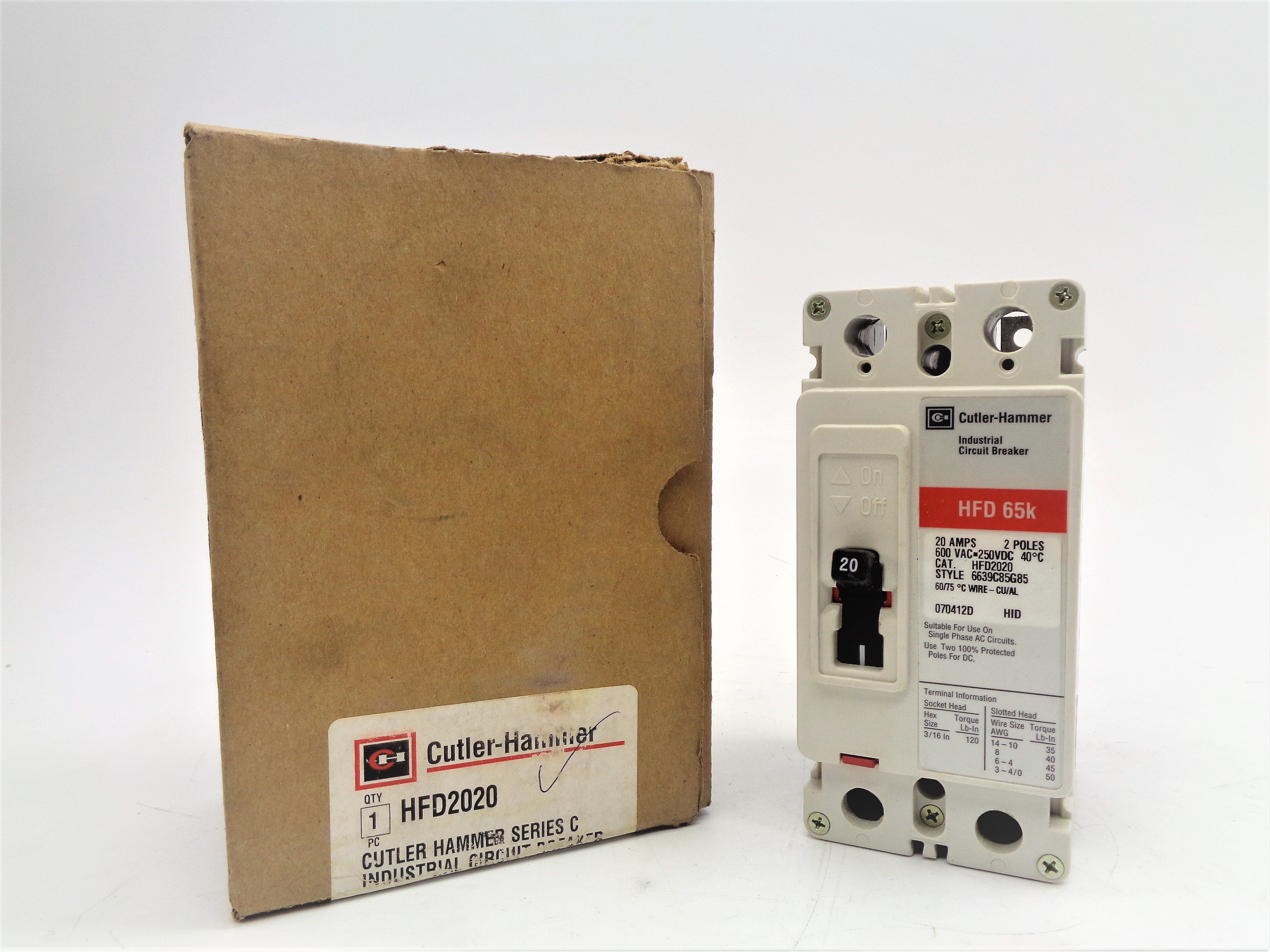 CUTLER HAMMER HFD2020 20A 600V SER. C NSMP