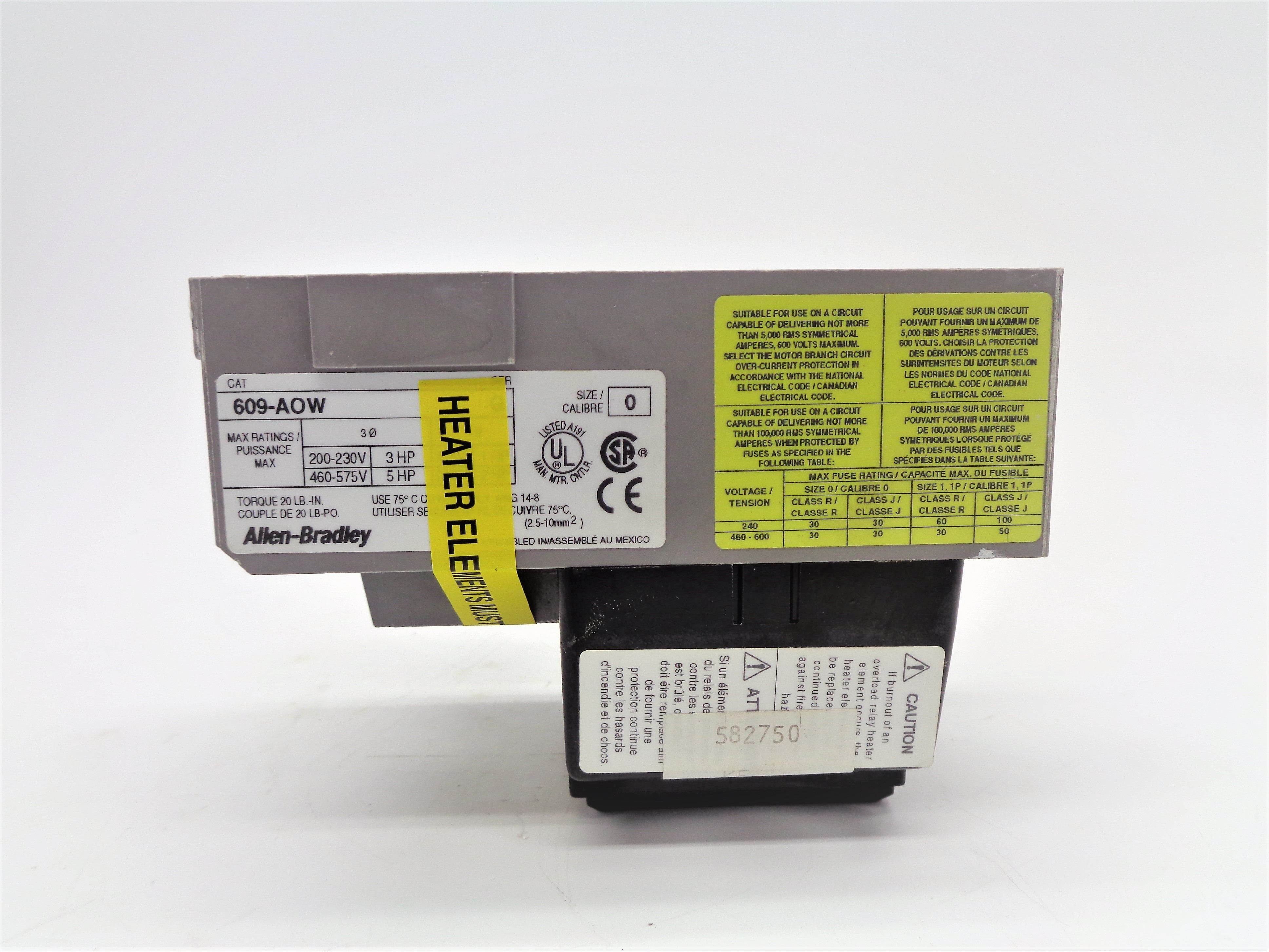ALLEN BRADLEY 609-AOW SER. G NSNP