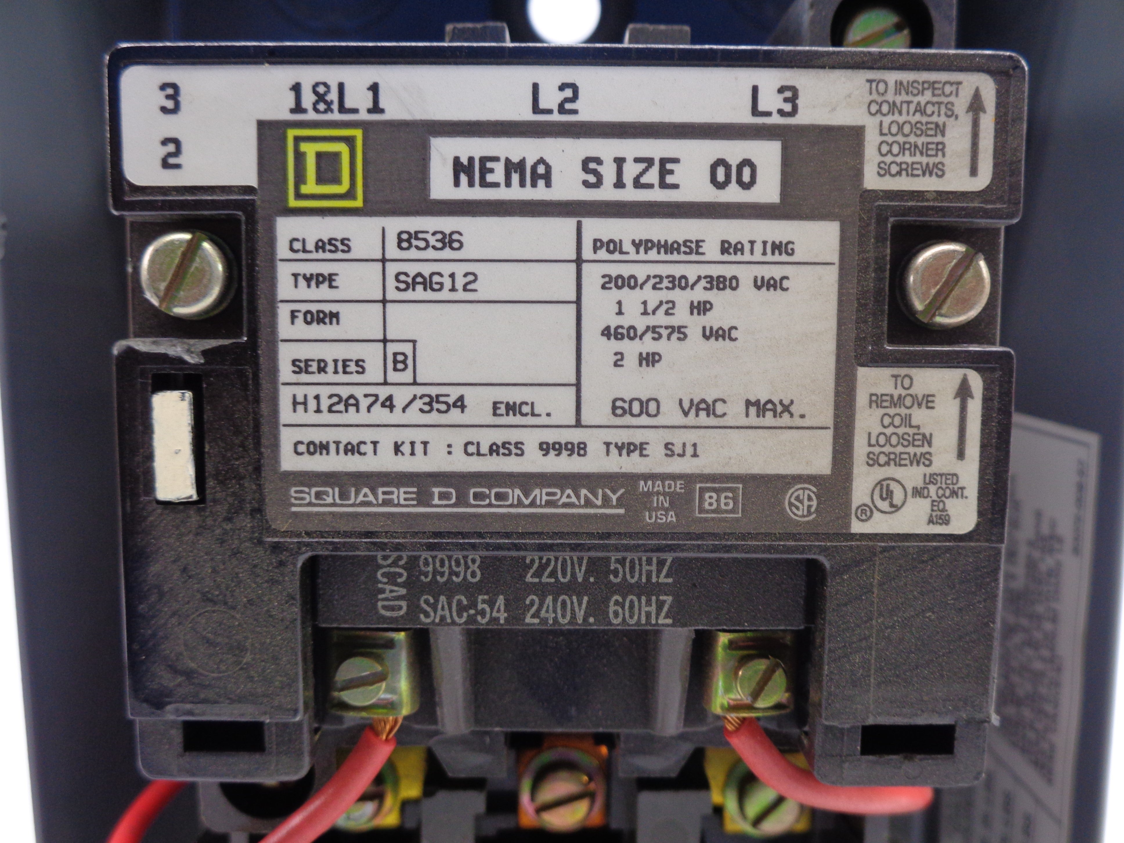 SQUARE D 8536SAG12 SER. B UNMP
