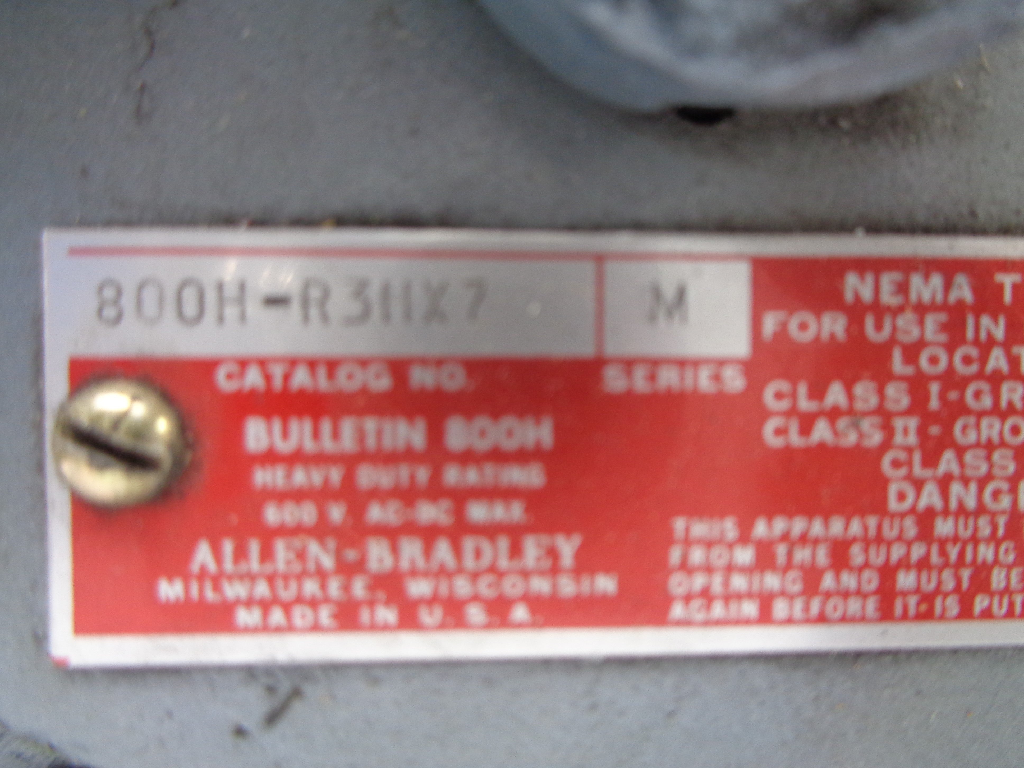 INDUSTRIAL SPARE PART 800H-R3HX7 SER. M NSNP