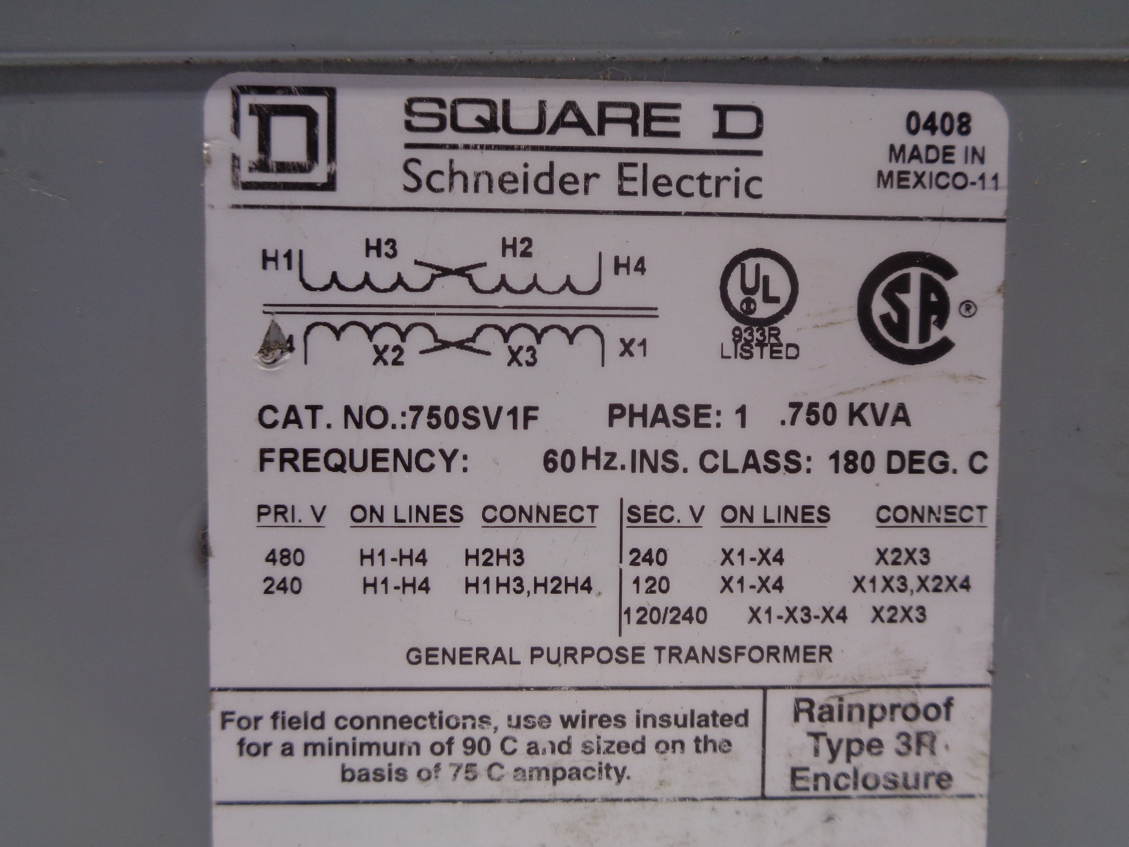 SQUARE D 750SV1F 480V NSNP
