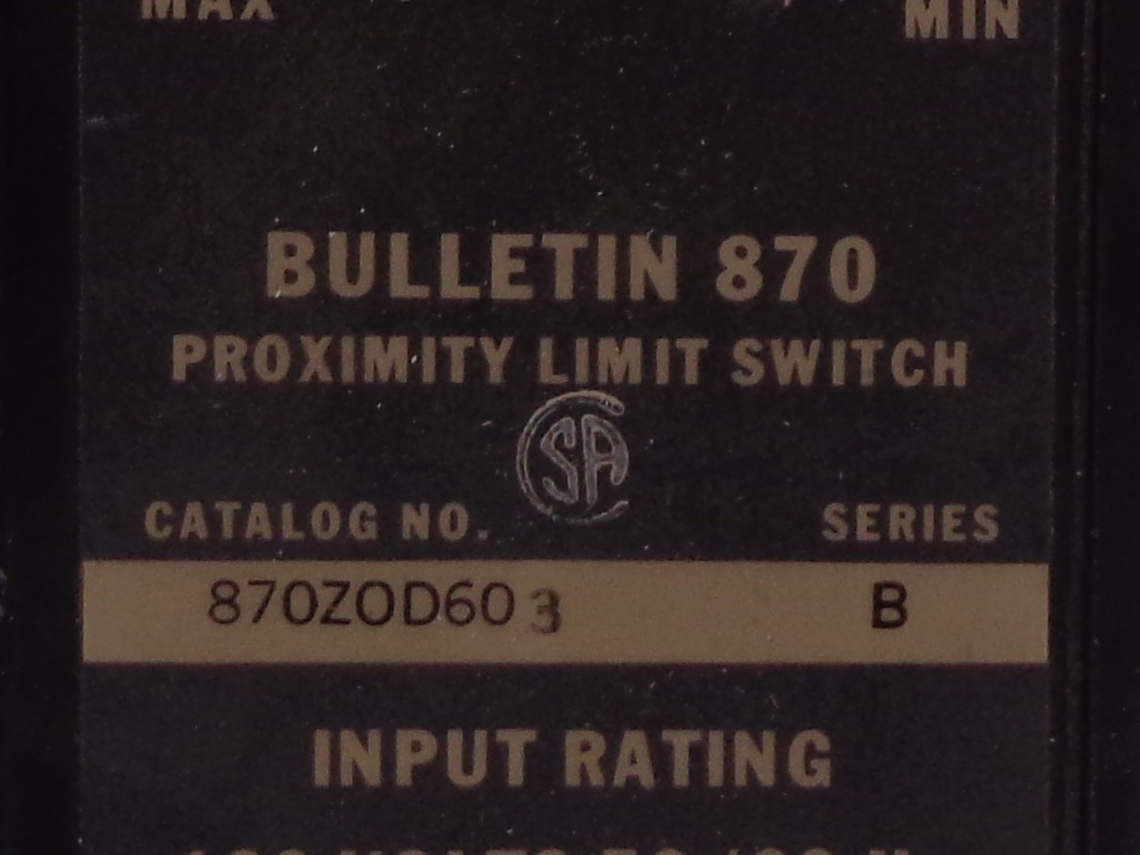 INDUSTRIAL SPARE PART 870ZOD603 SER. B UNMP