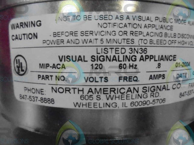 NORTH AMERICAN SIGNAL CO. MIP-ACA AMBER STROB LIGHT *NEW IN BOX*