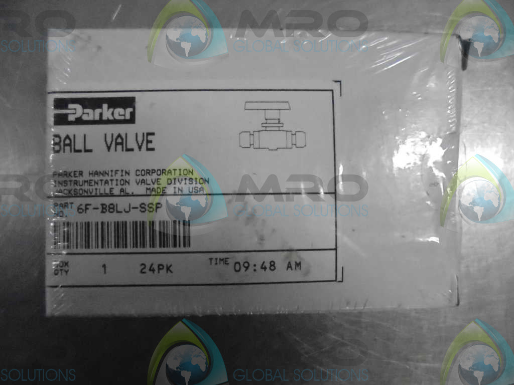 PARKER 6F-B8LJ-SSP BALL VALVE *FACTORY SEALED*