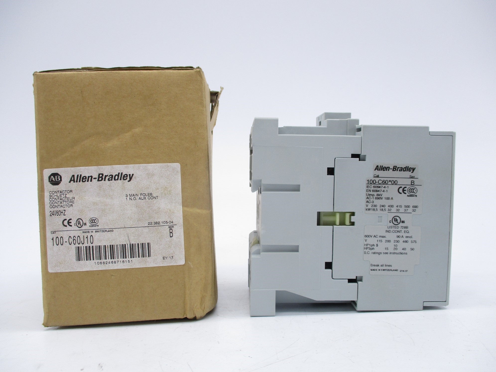 ALLEN BRADLEY 100-C60J10 SER. B 24V (BR/WH) NSMP