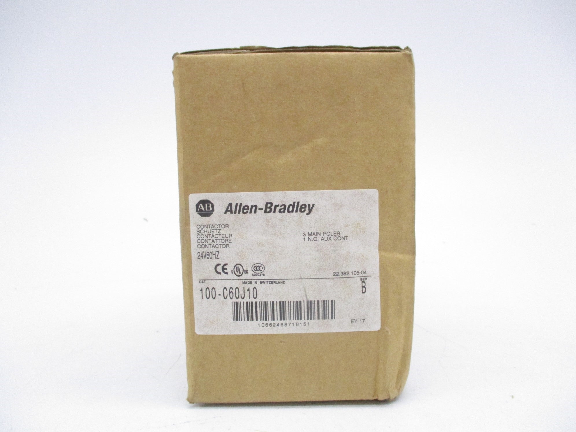 ALLEN BRADLEY 100-C60J10 SER. B 24V (BR/WH) NSMP