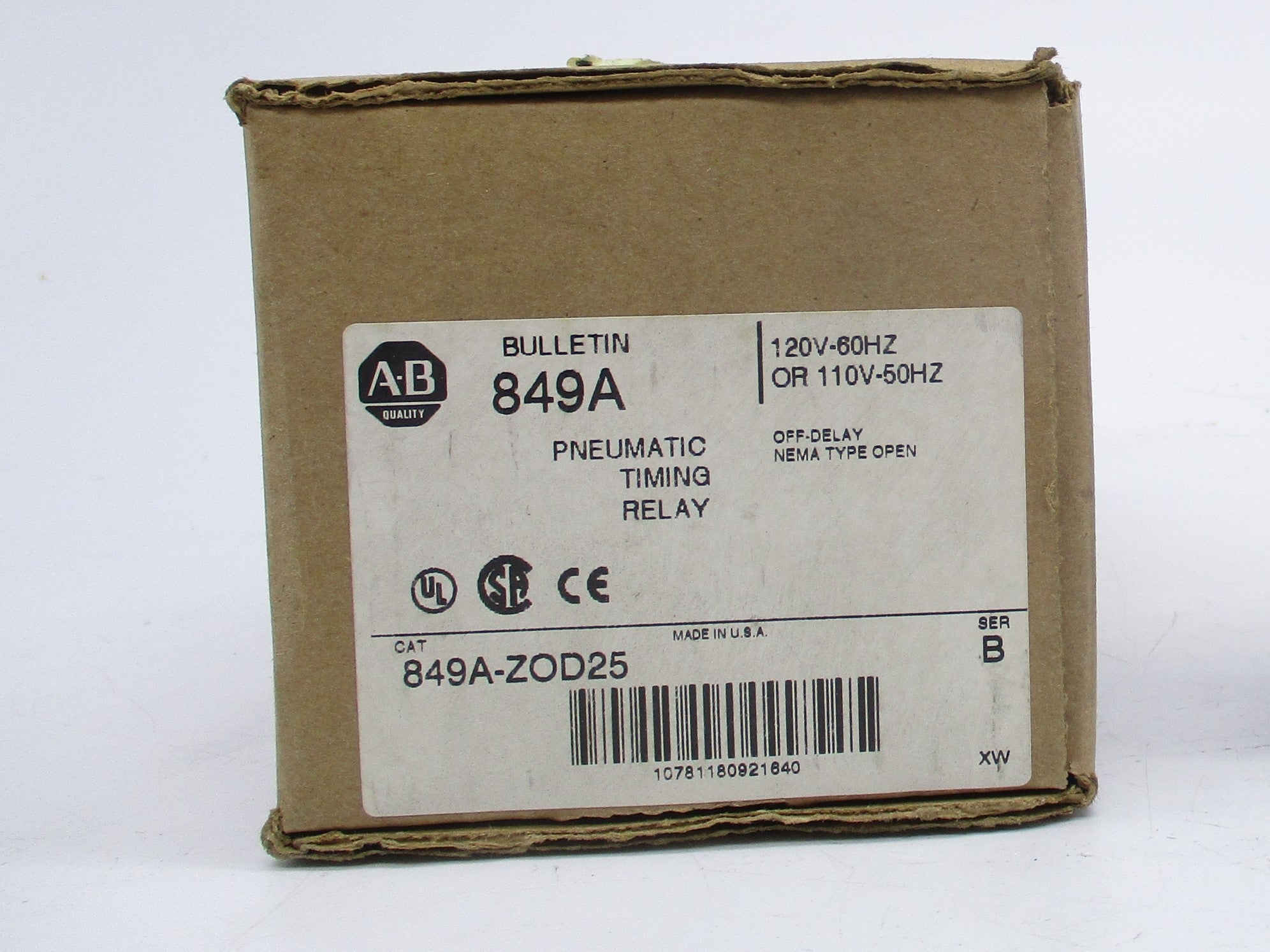 ALLEN BRADLEY 849A-ZOD25 SER. B 0.4A 120V (BR/WH) NSMP