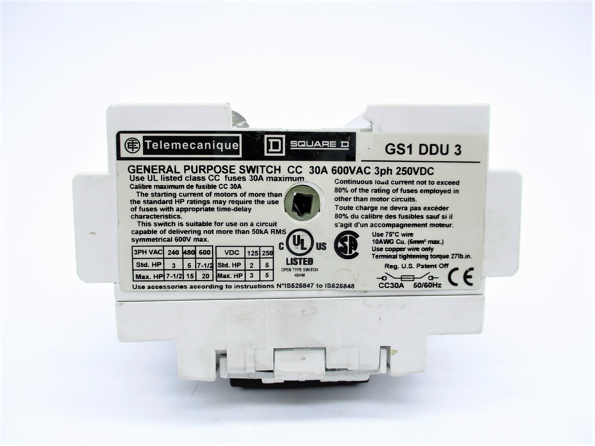 TELEMECANIQUE GS1DDU3 NSNP