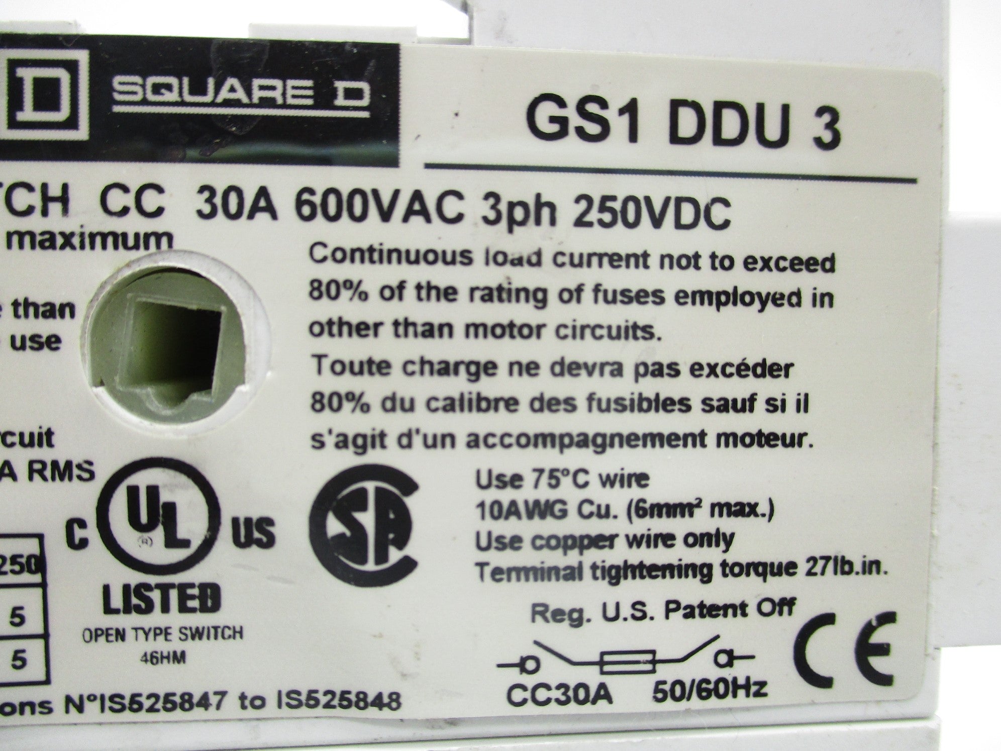 TELEMECANIQUE GS1DDU3 NSNP