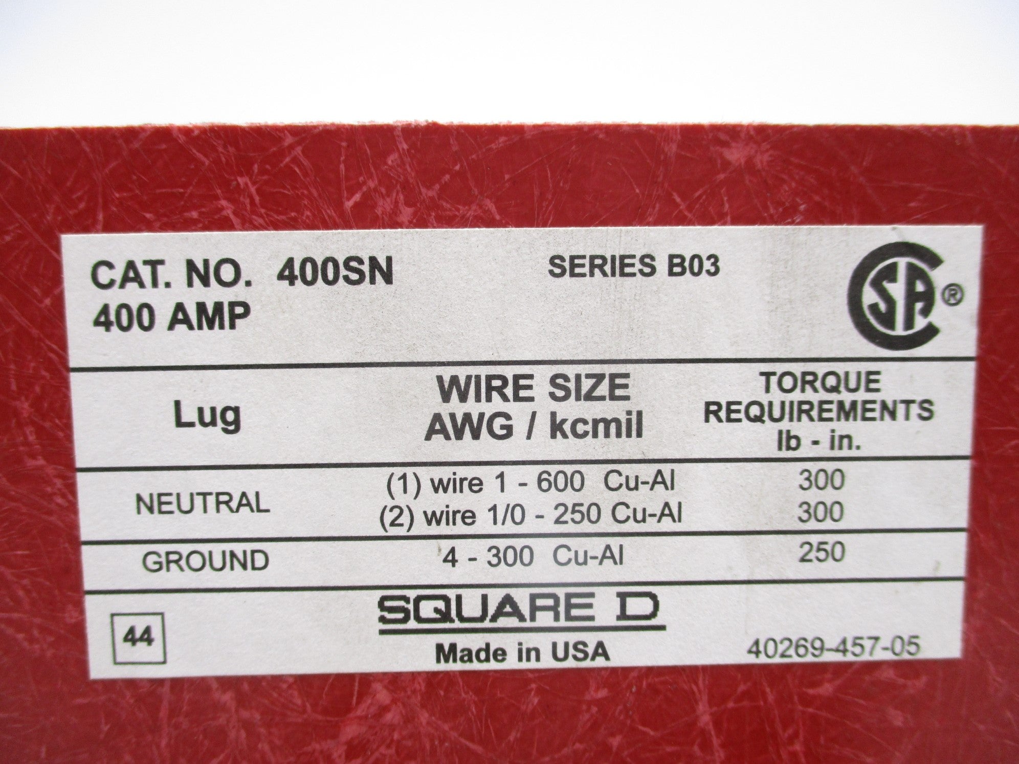 SQUARE D 400SN SER. B03 NSNP