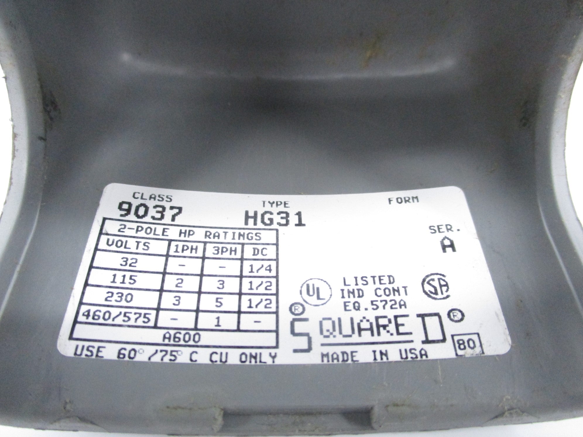 SQUARE D 9037HG31 SER. A (AS PICTURED) NSNP
