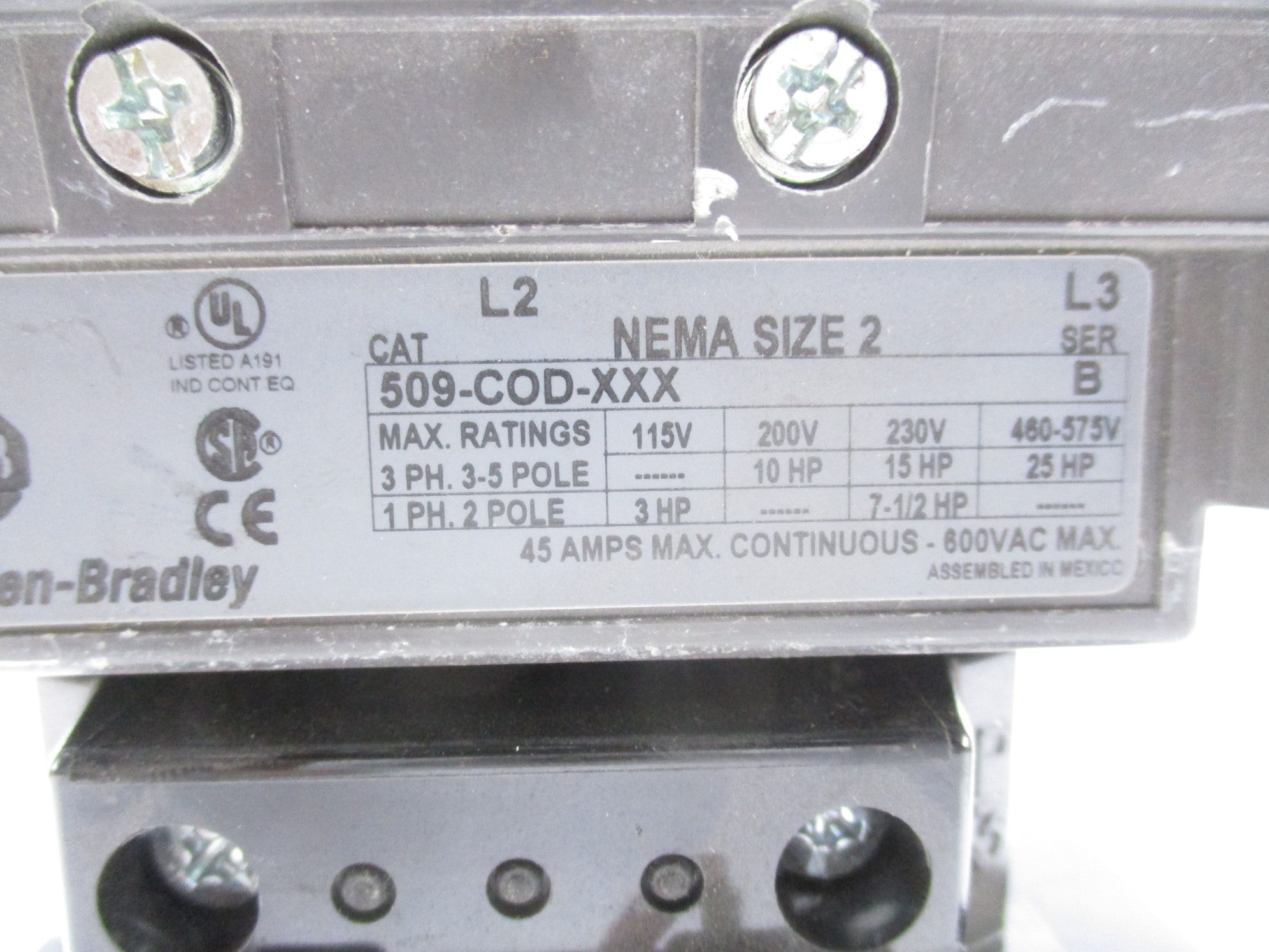 INDUSTRIAL SPARE PART 509-COD-XXX SER. B (AS PICTURED) UNMP