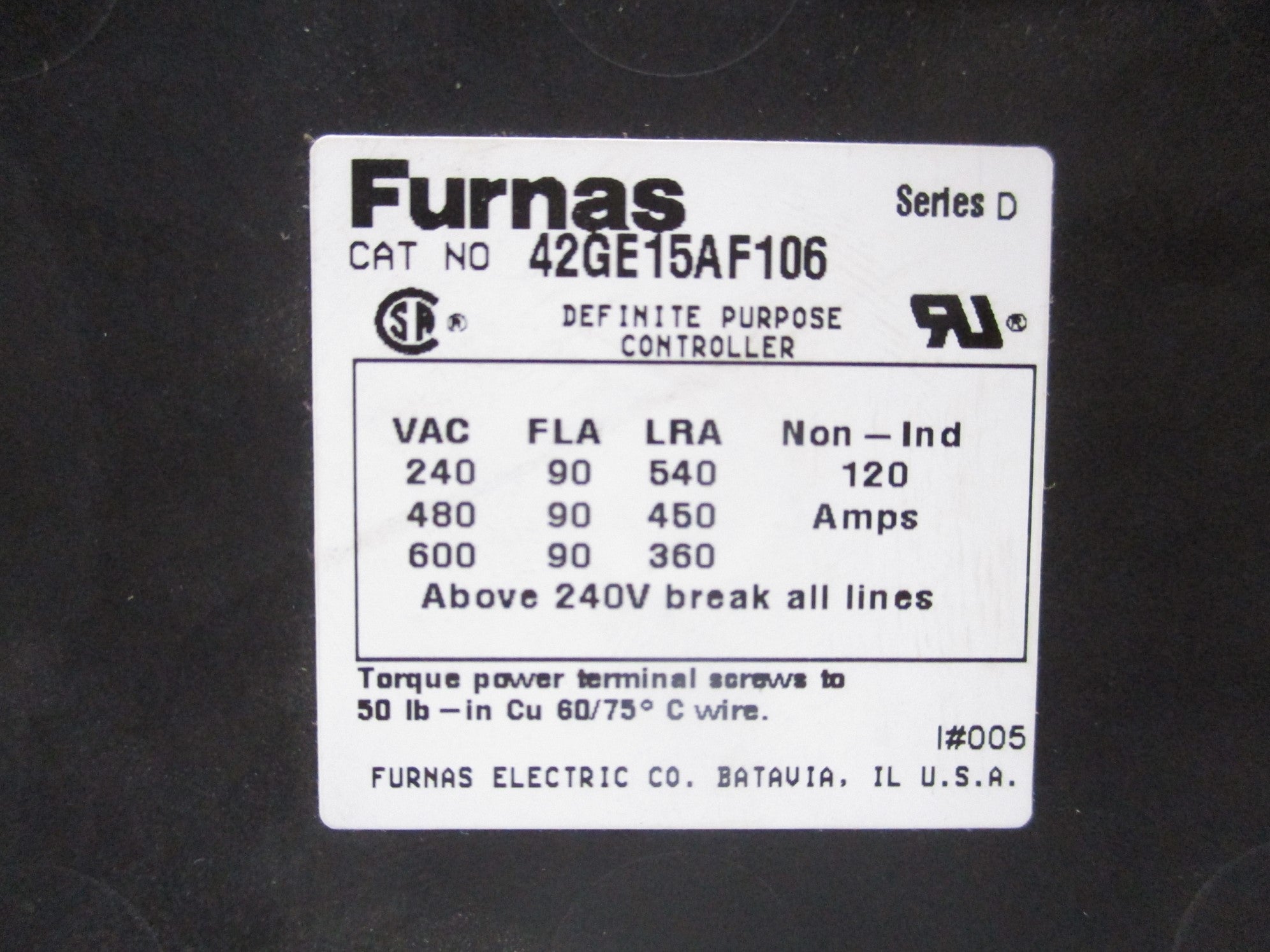 FURNAS 42GE15AF106 SER. D 120V NSNP
