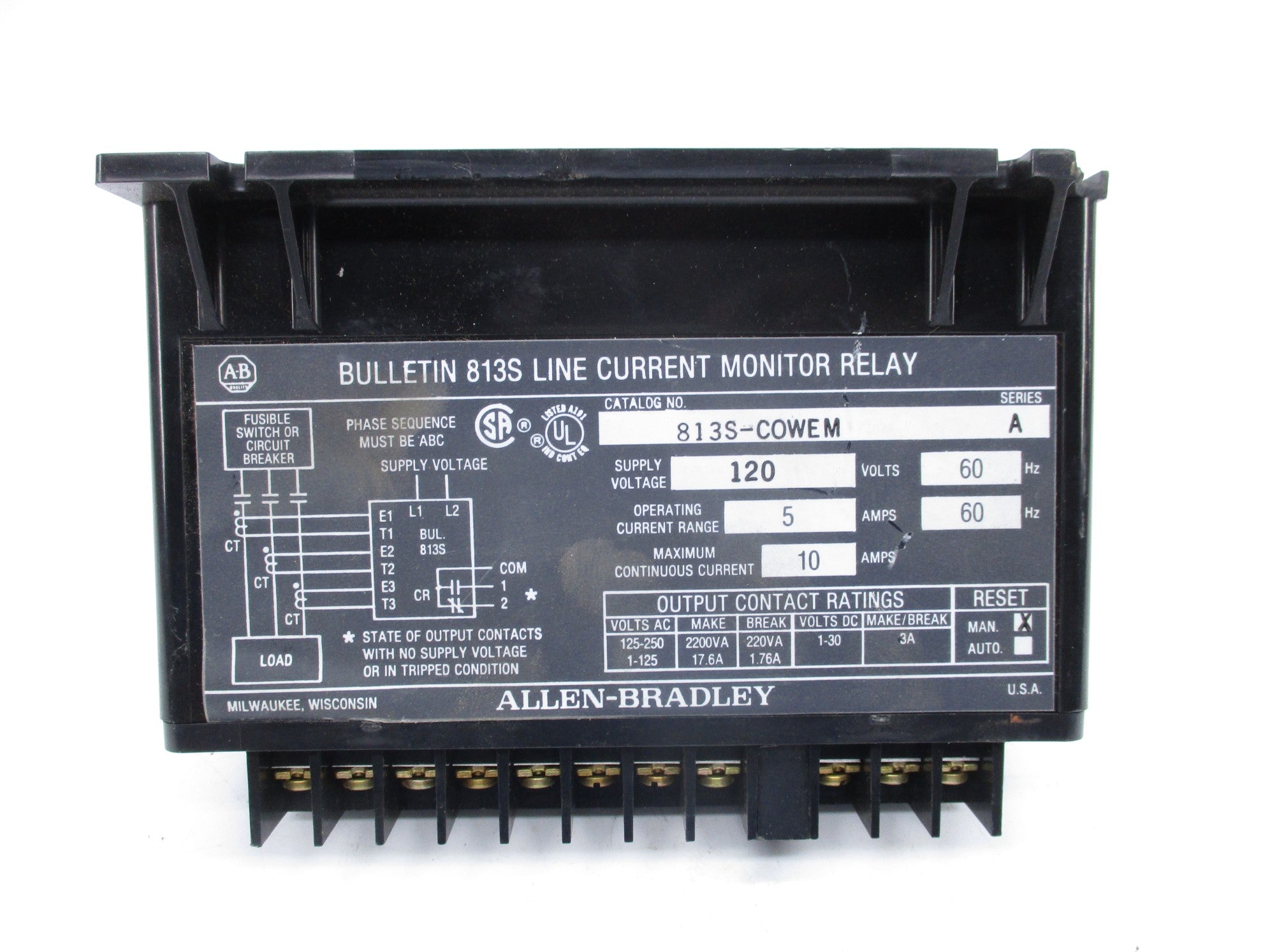 ALLEN BRADLEY 813S-COWEM SER. A 5A 120V (AS PICTURED) NSNP