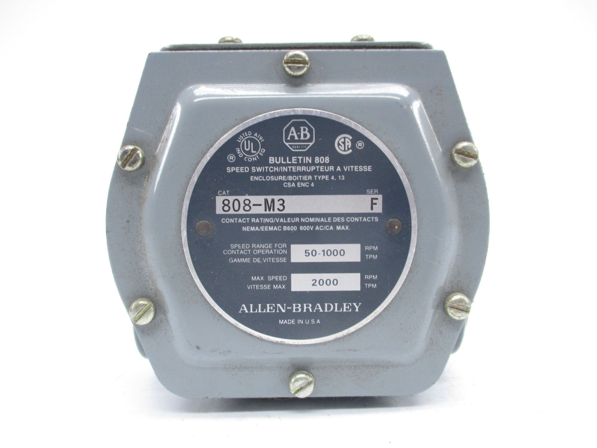 ALLEN BRADLEY 808-M3 SER. F NSNP