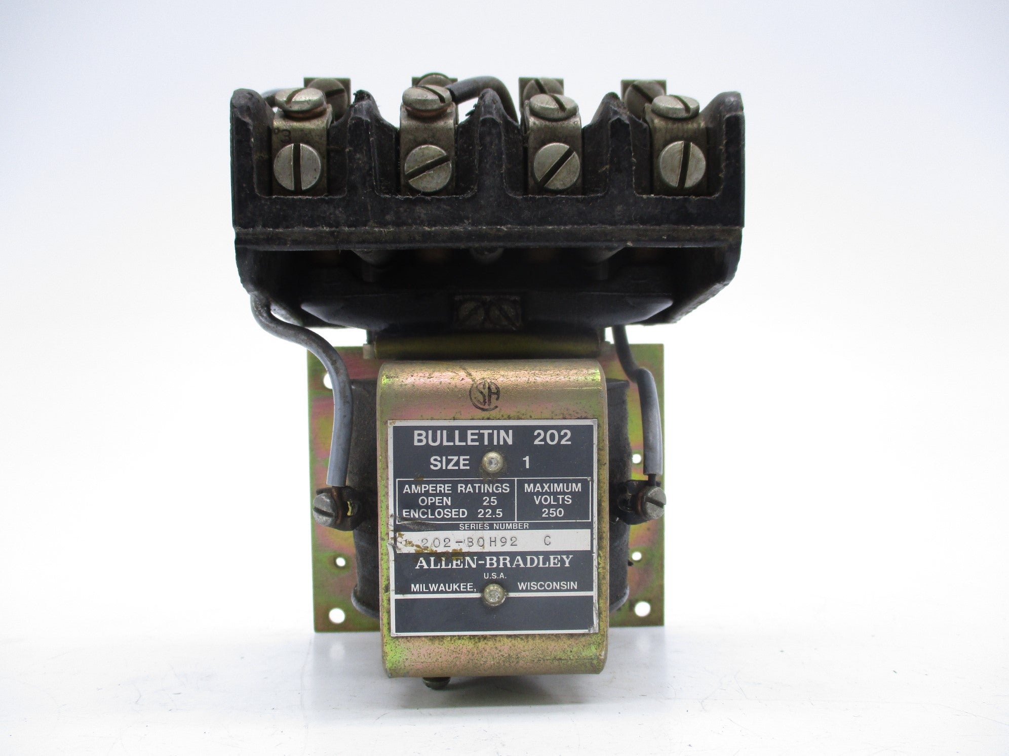 ALLEN BRADLEY 202-BOH92 25A 250V SER. C NSNP
