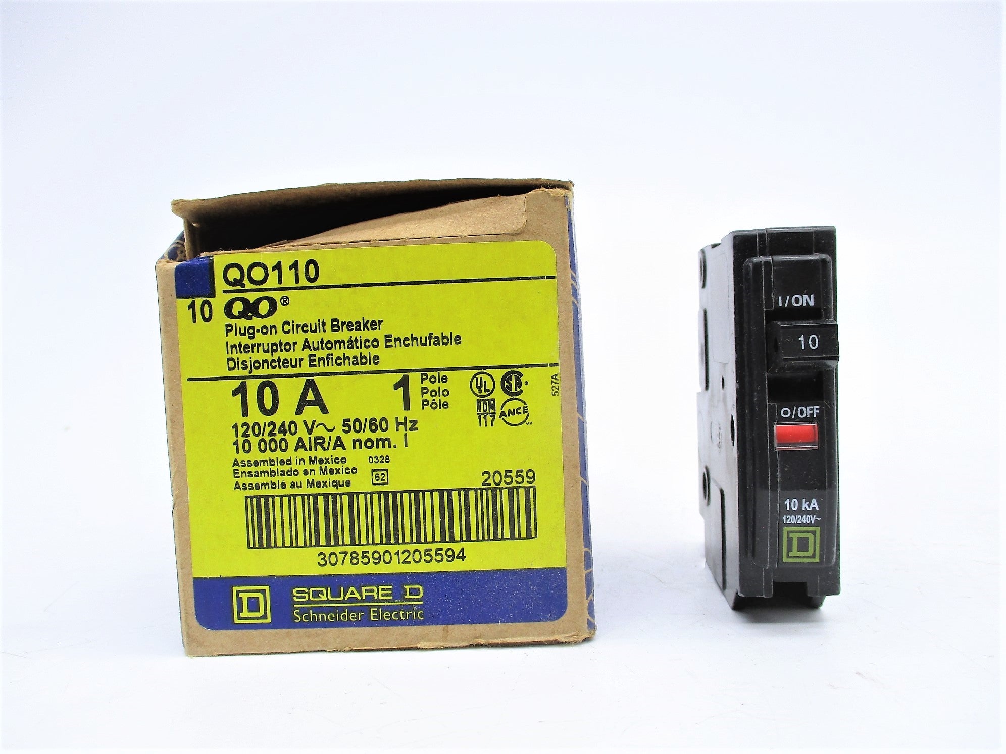 SQUARE D QO110 10A 240V (PKG OF 10) NSMP