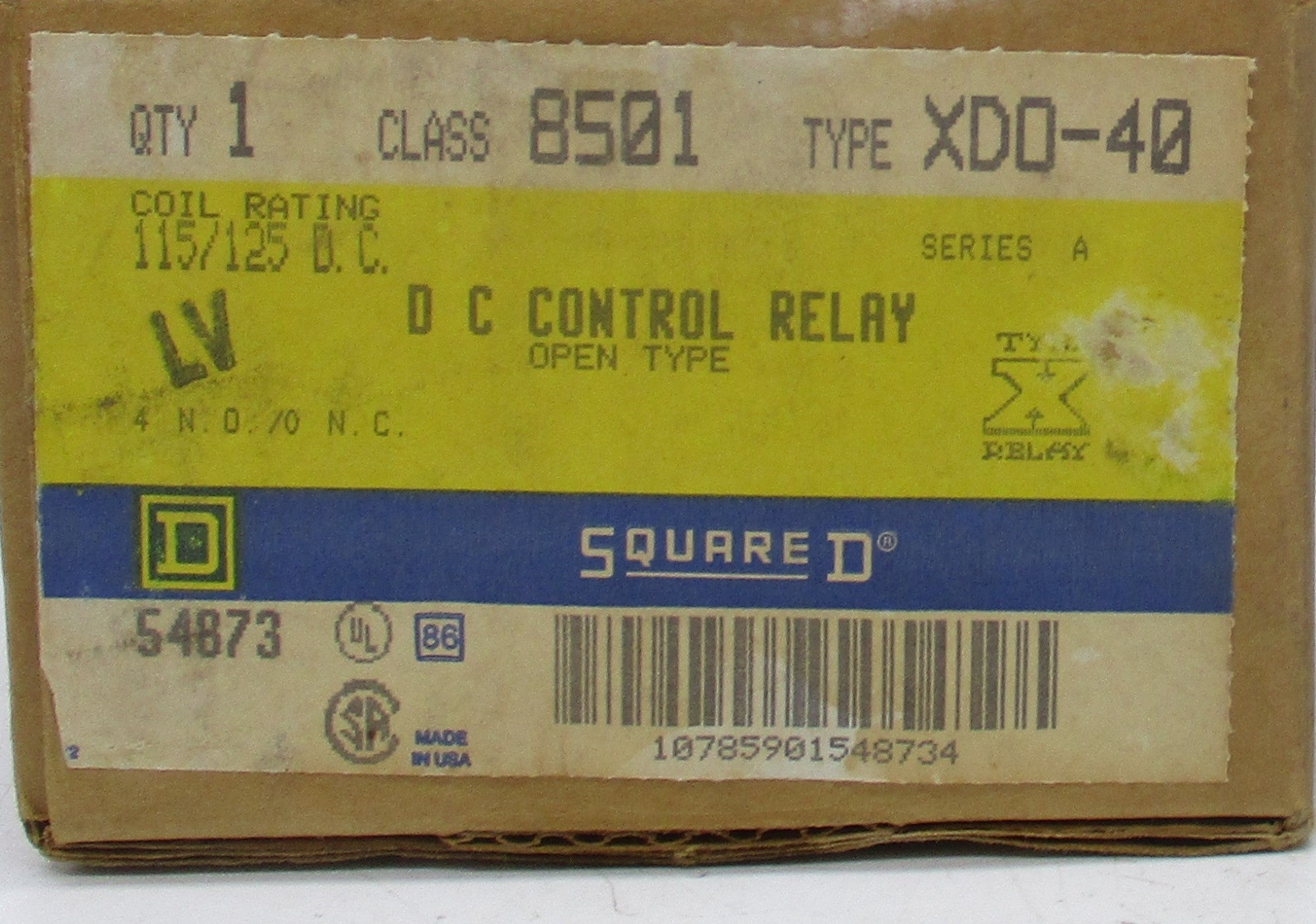 SQUARE D 8501XDO-40 SER. A 125V NSMP