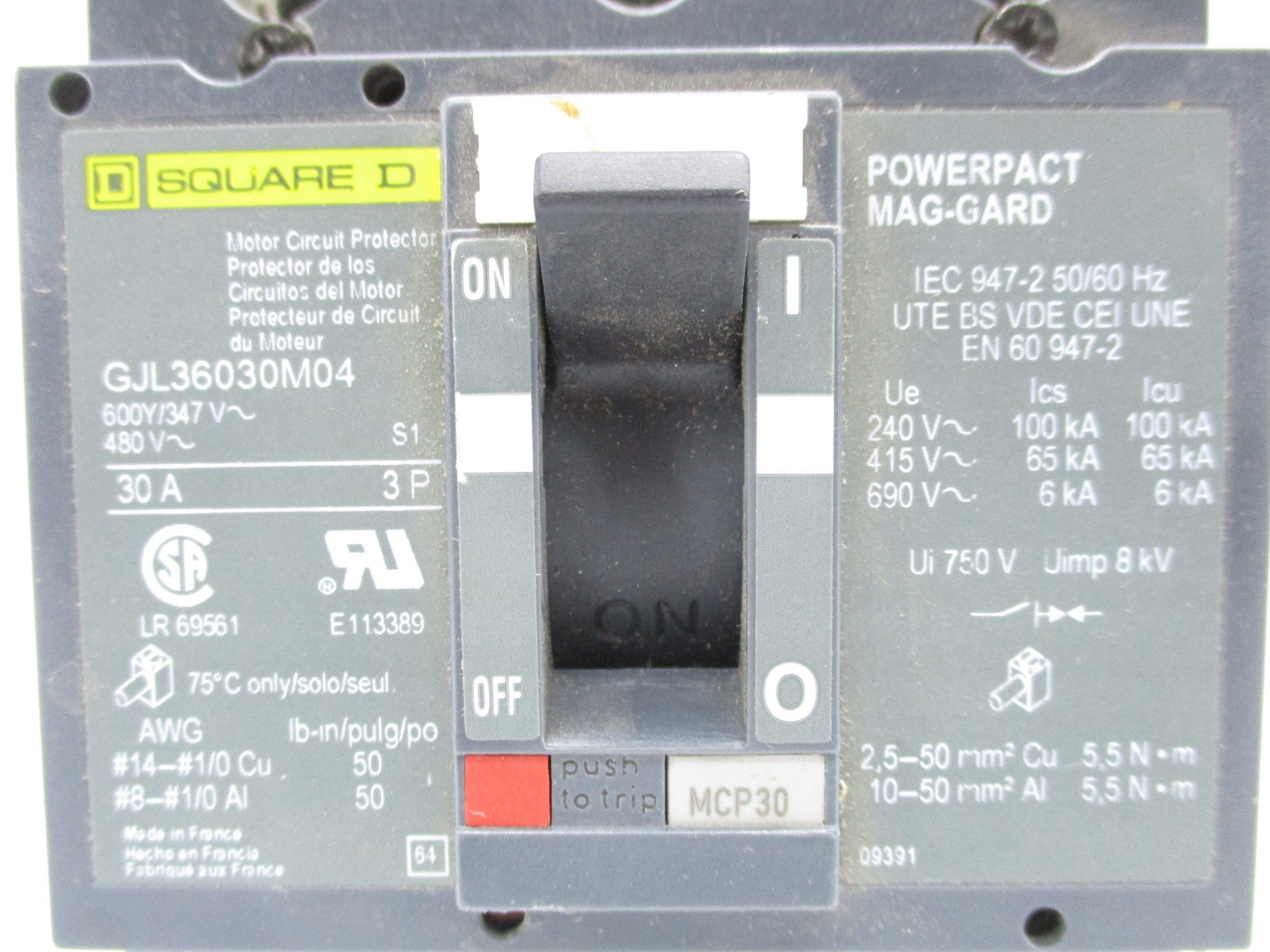 SQUARE D GJL36030M04 30A 347V NSNP
