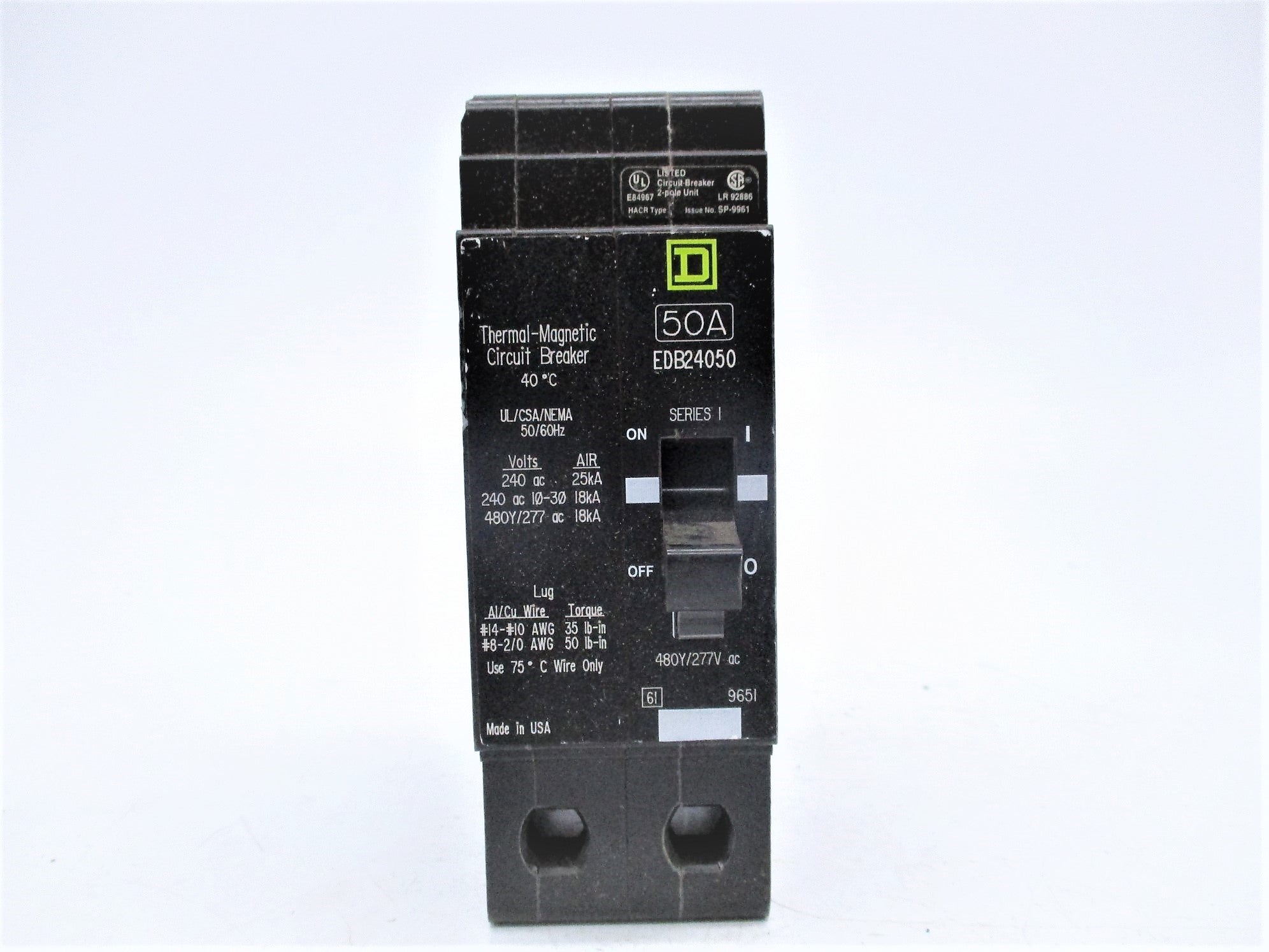 SQUARE D EDB24050 SER. 1 50A 277V NSNP