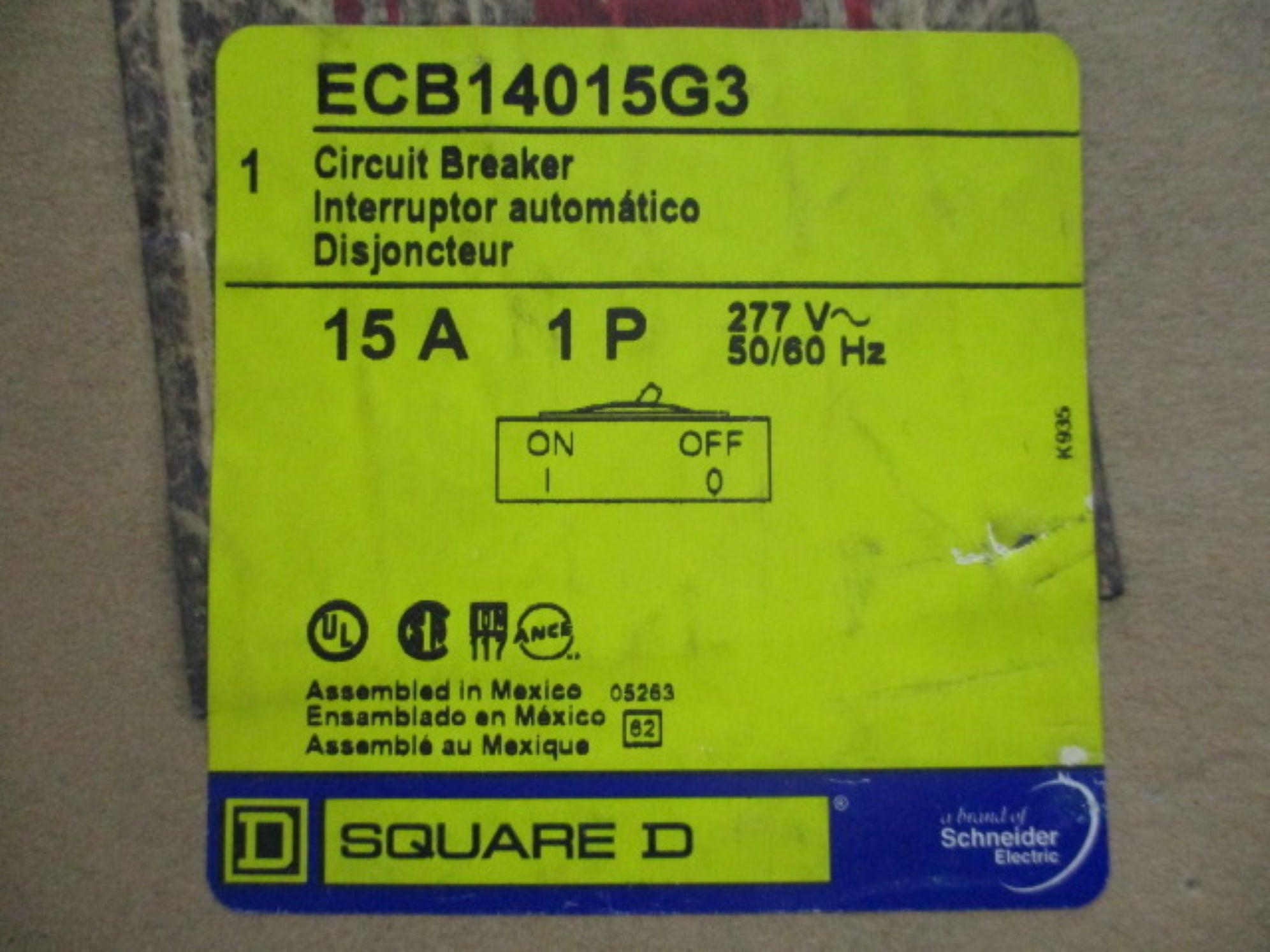 SQUARE D ECB14015G3 15A 277V NSFS