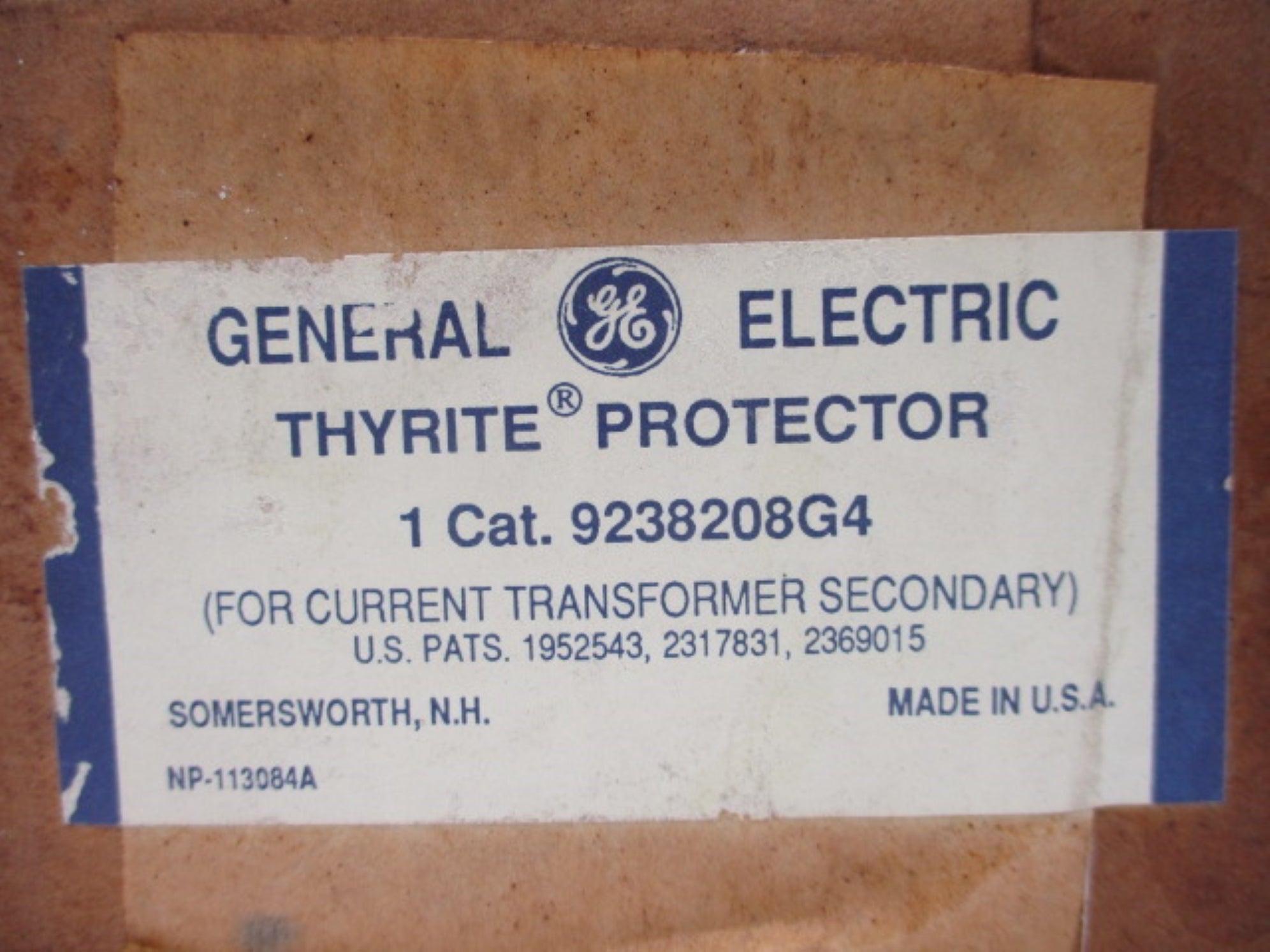 GENERAL ELECTRIC 9238208G4 NSFS