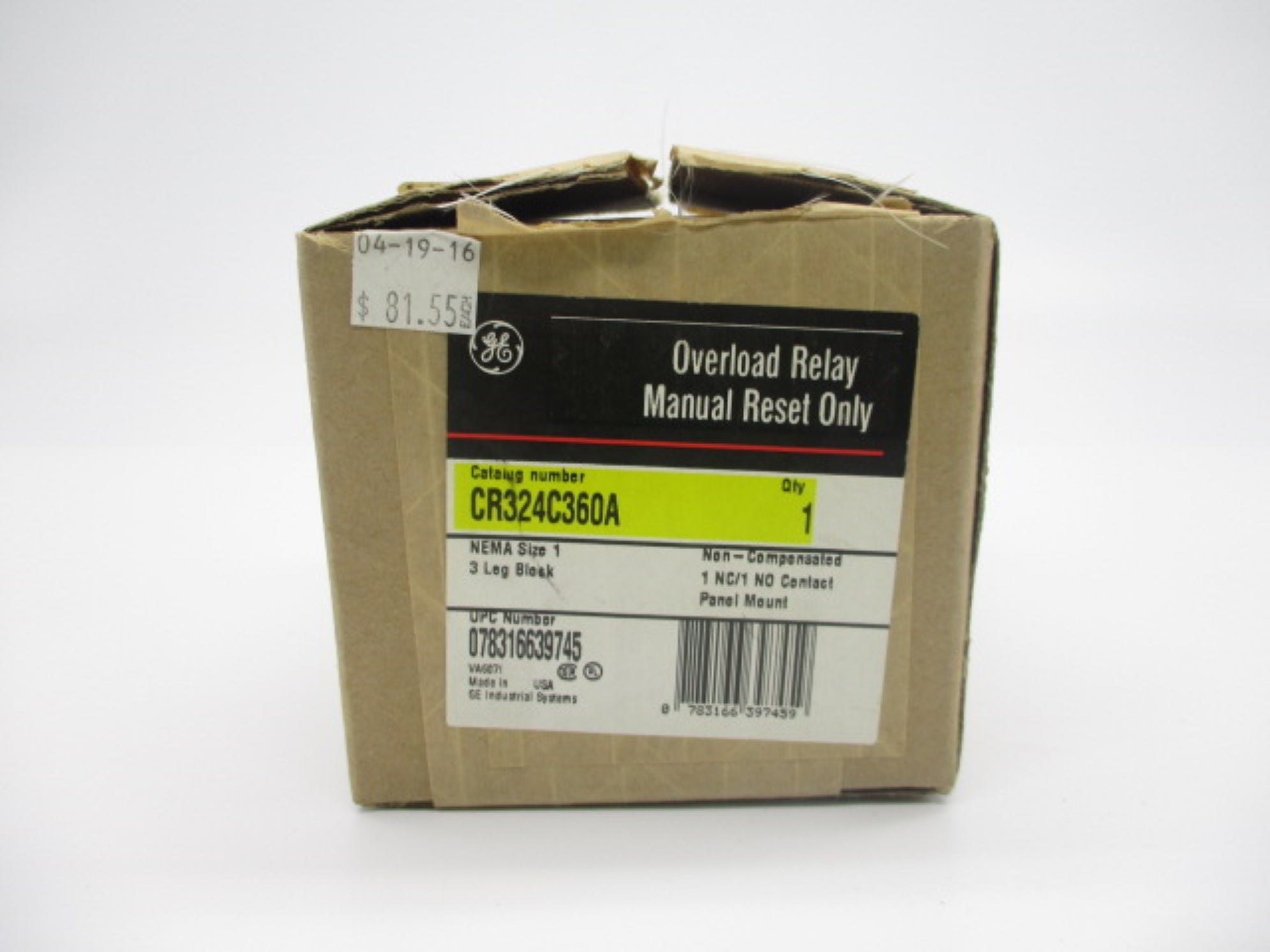 GENERAL ELECTRIC CR324C360A 90A NSMP