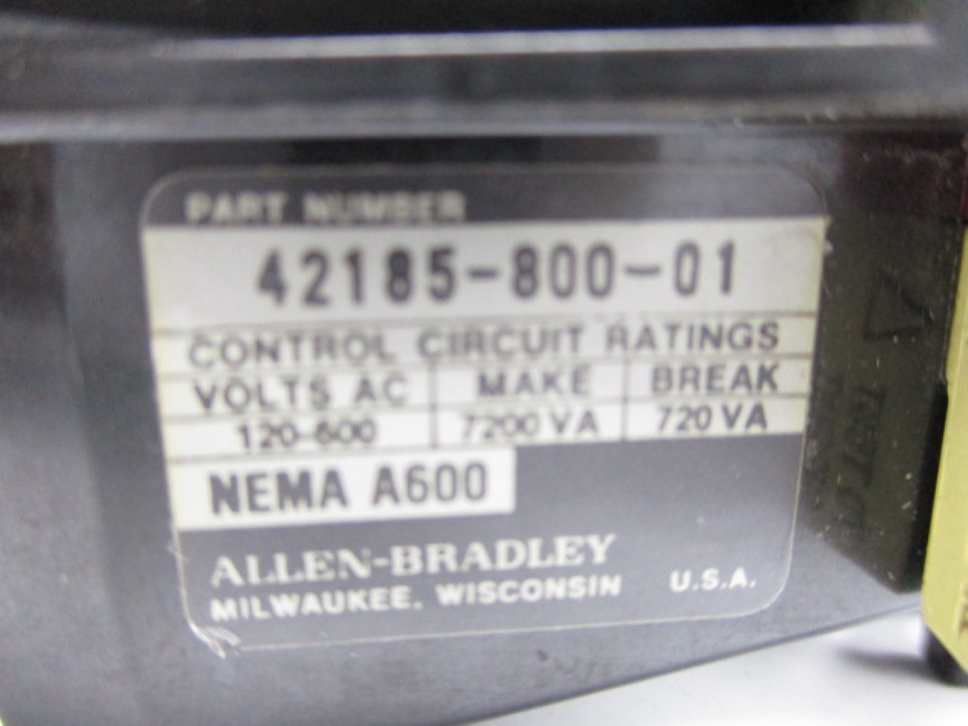 ALLEN BRADLEY 42185-800-01 120-600VAC UNMP
