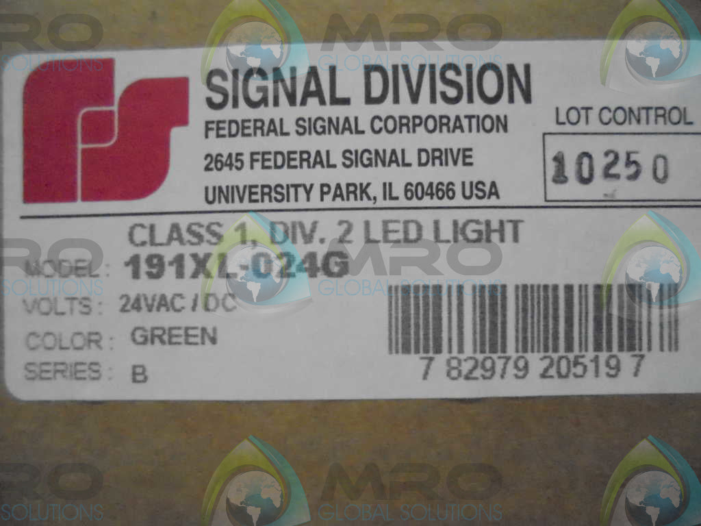 FEDERAL SIGNAL CORP. 191XL-024G SER.B LED VIUAL SIGNAL DEVICE *NEW IN BOX*