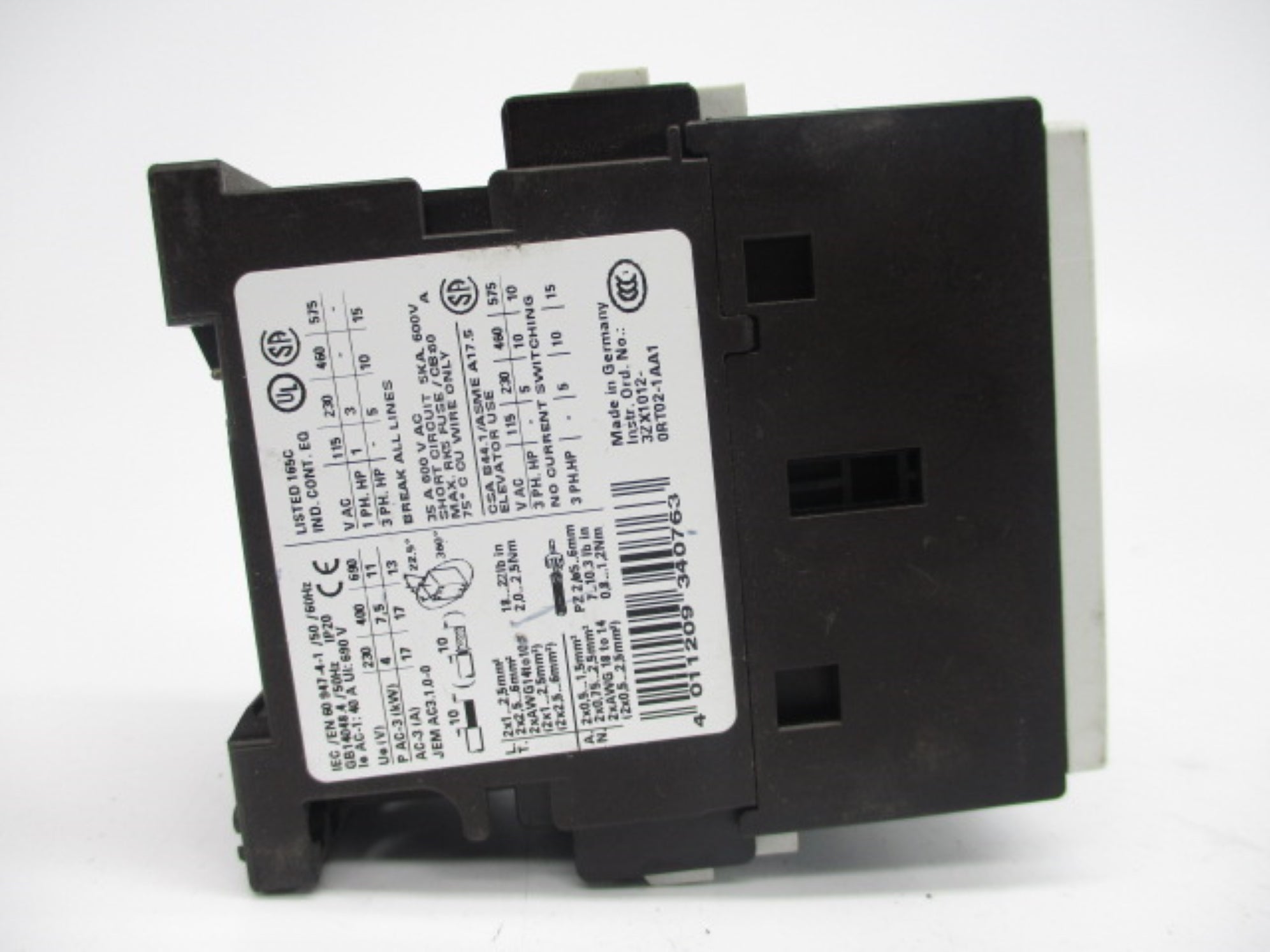 SIEMENS 3RT1025-1AK60 120V (AS PICTURED) NSNP