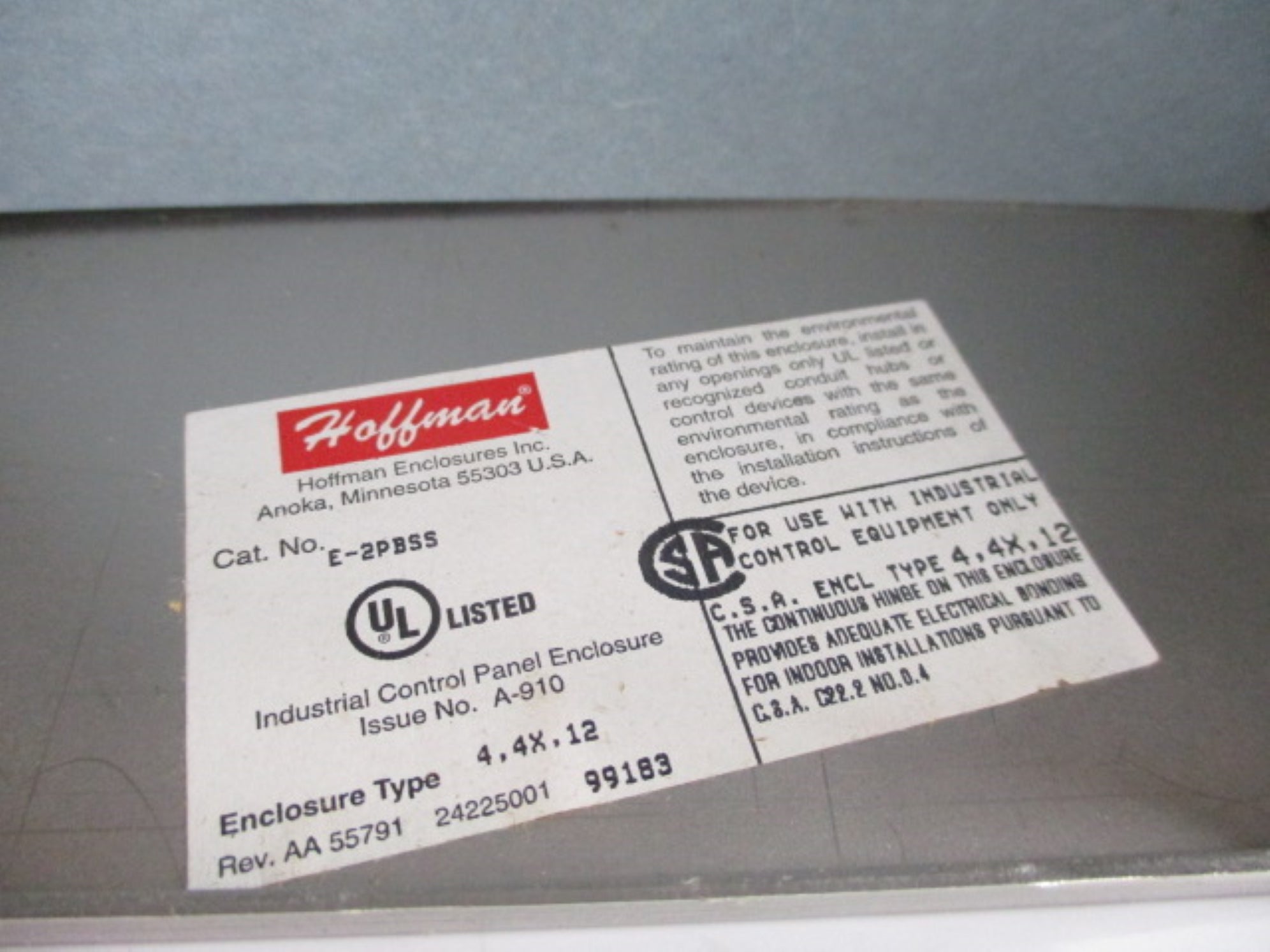 HOFFMAN E-2PBSS (AS PICTURED) NSNP