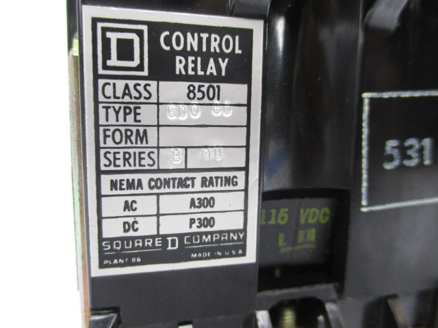 SQUARE D 8501GD080 SER. B 115V NSNP