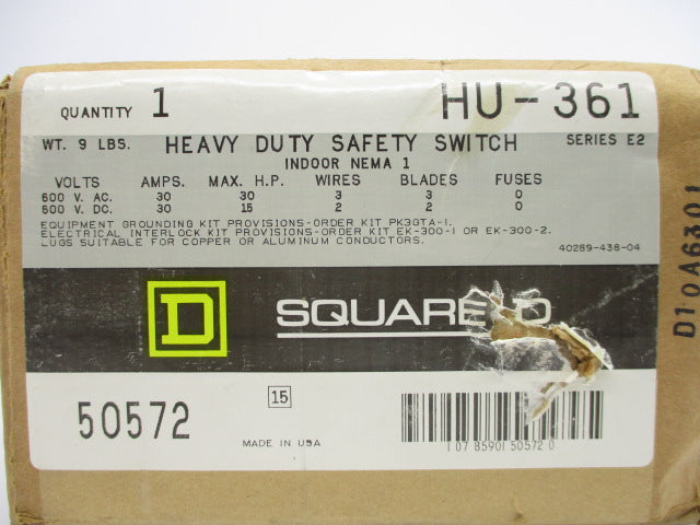 SQUARE D HU361 SER. E2 NSFS