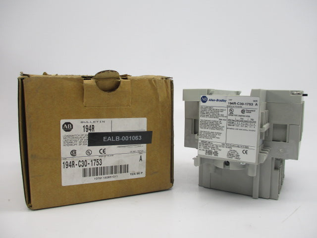 INDUSTRIAL SPARE PART 194R-C30-1753 SER. A 600VAC 30A (BR/WH) NSMP