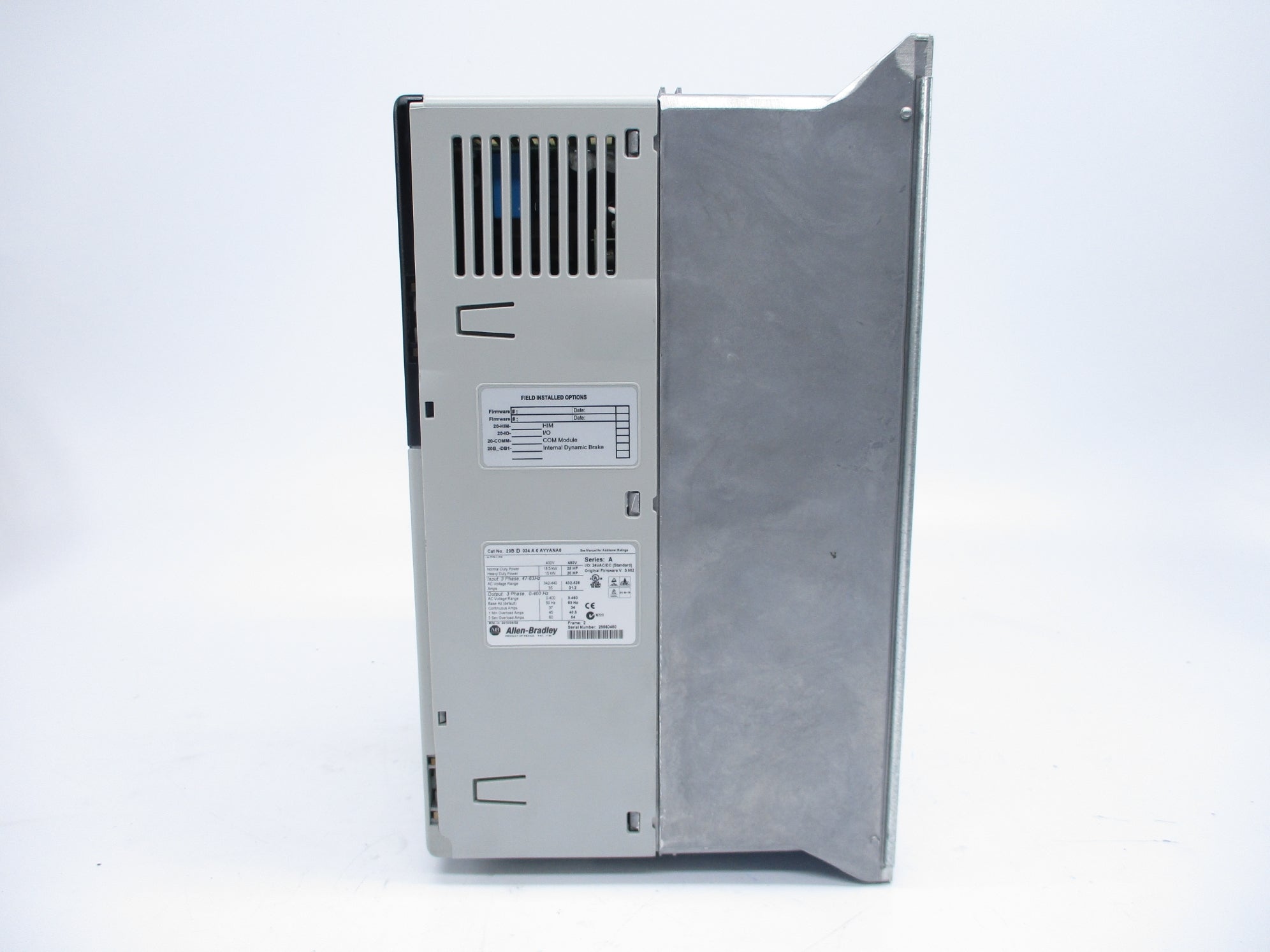 ALLEN BRADLEY 20BD034A0AYYANA0 SER. A F/W 3.0002 UNMP