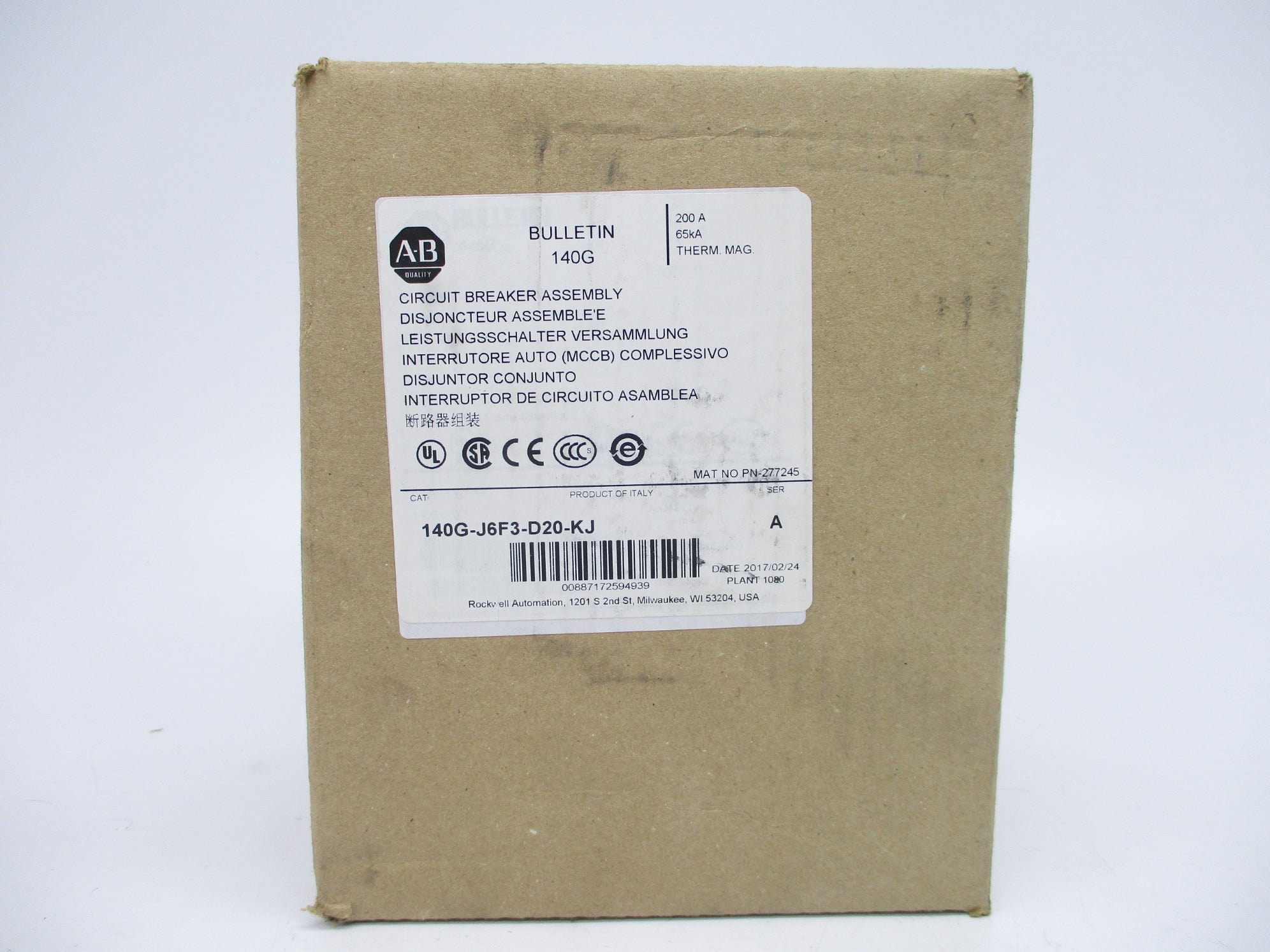 ALLEN BRADLEY 140G-J6F3-D20-KJ SER. A 200A NSMP