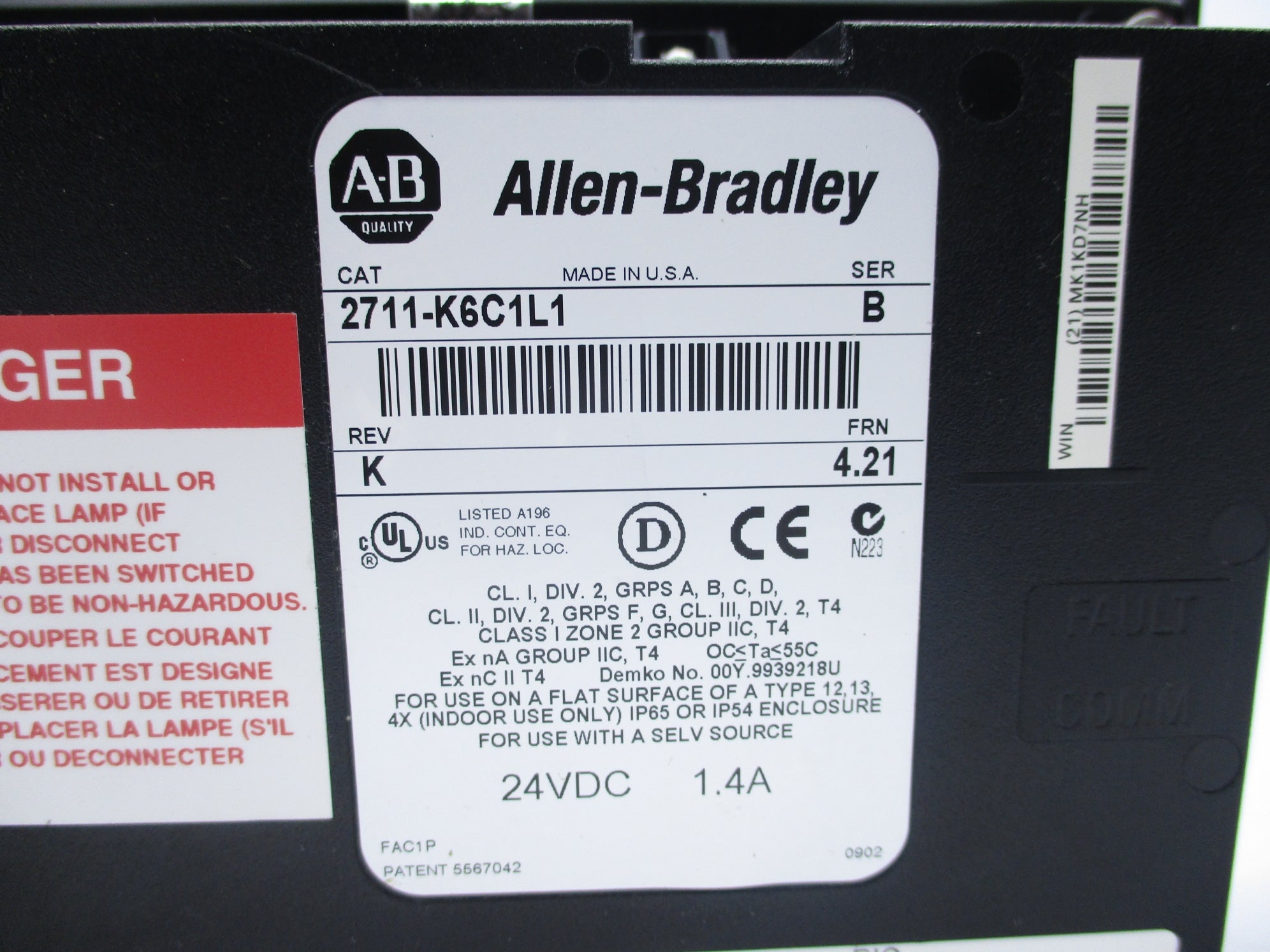 INDUSTRIAL SPARE PART 2711-K6C1L1 SER. B F/W 4.21 (AS PICTURED) NSNP