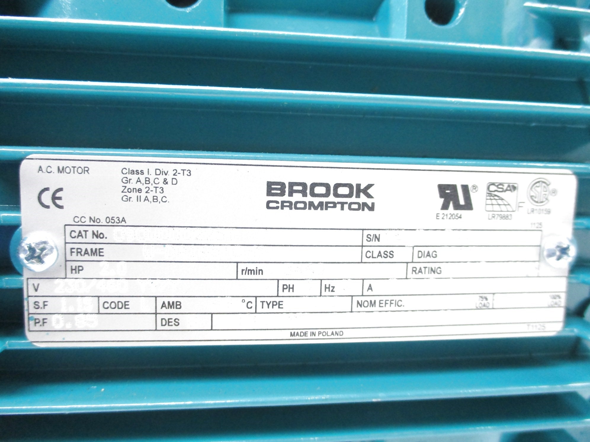 BROOK CROMPTON W-DA145TC-M NSNP