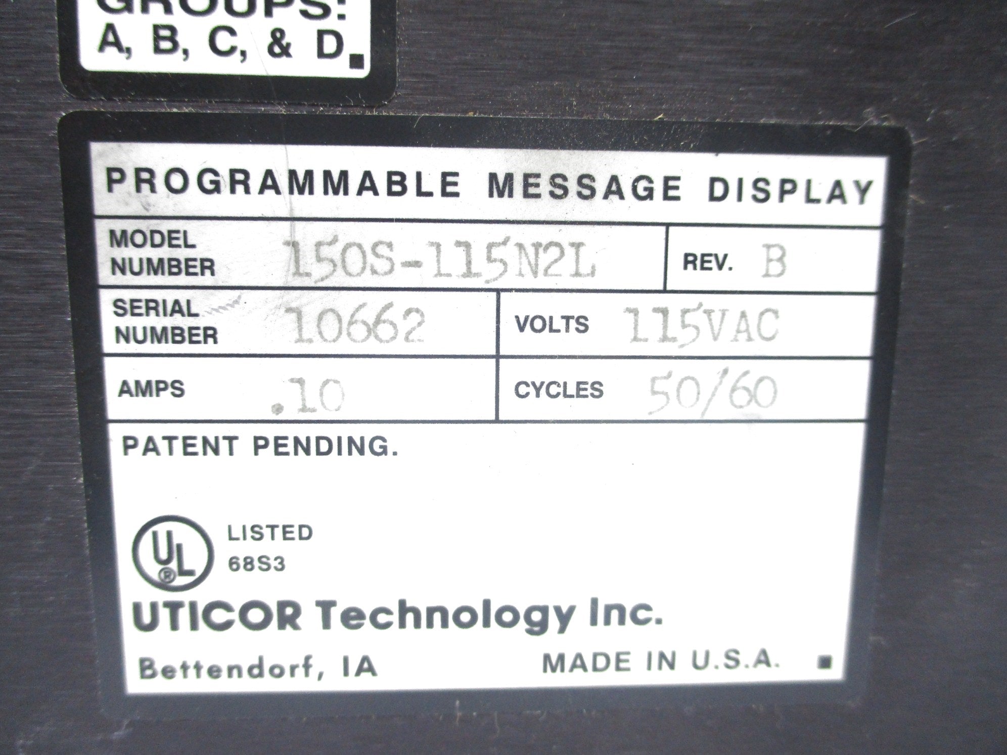UTICOR 150S-115N2L NSNP