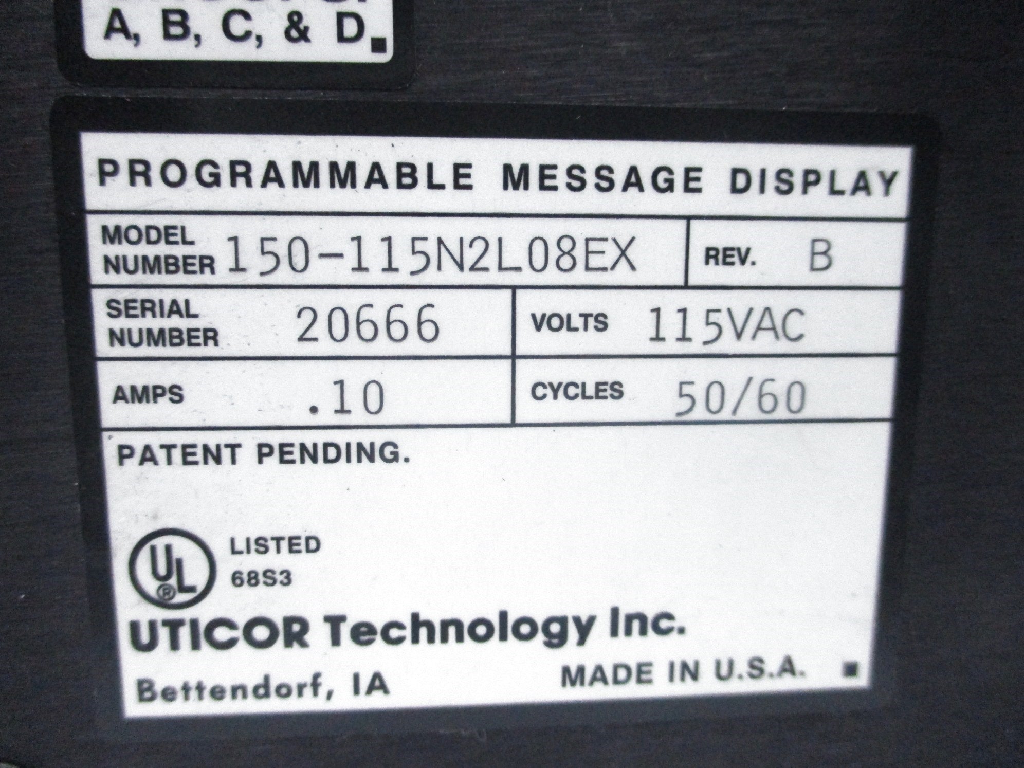 UTICOR 150-115N2L08EX NSNP