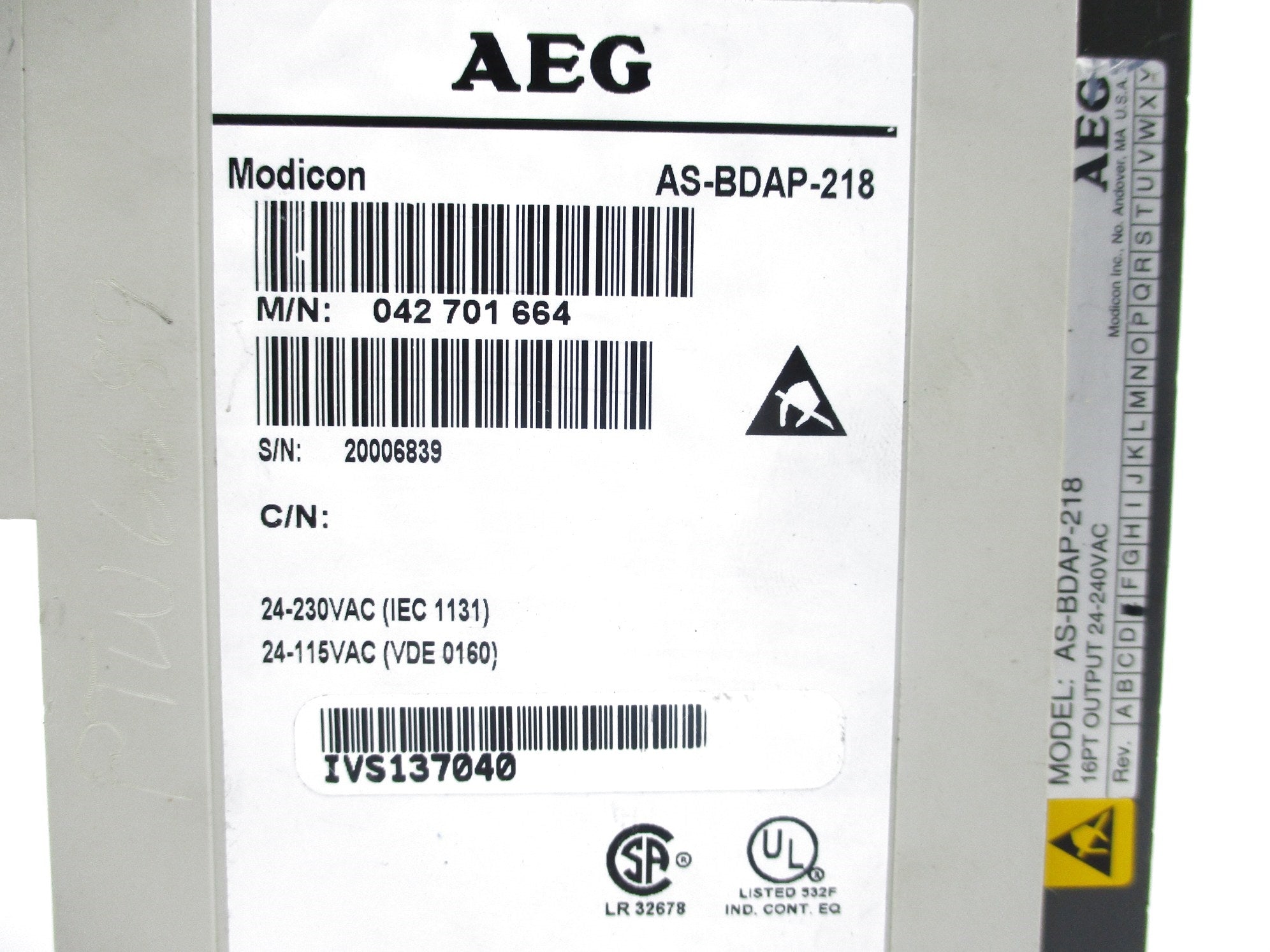 AEG AS-BDAP-218 NSNP