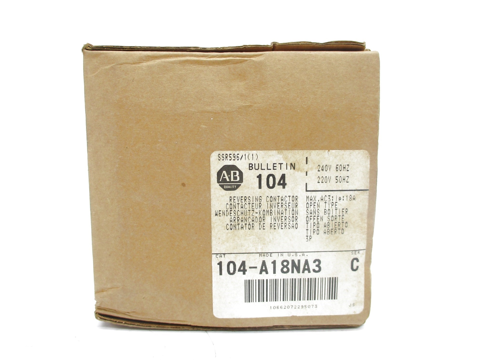 ALLEN BRADLEY 104-A18NA3 SER. C 240V (BR/WH) NSMP