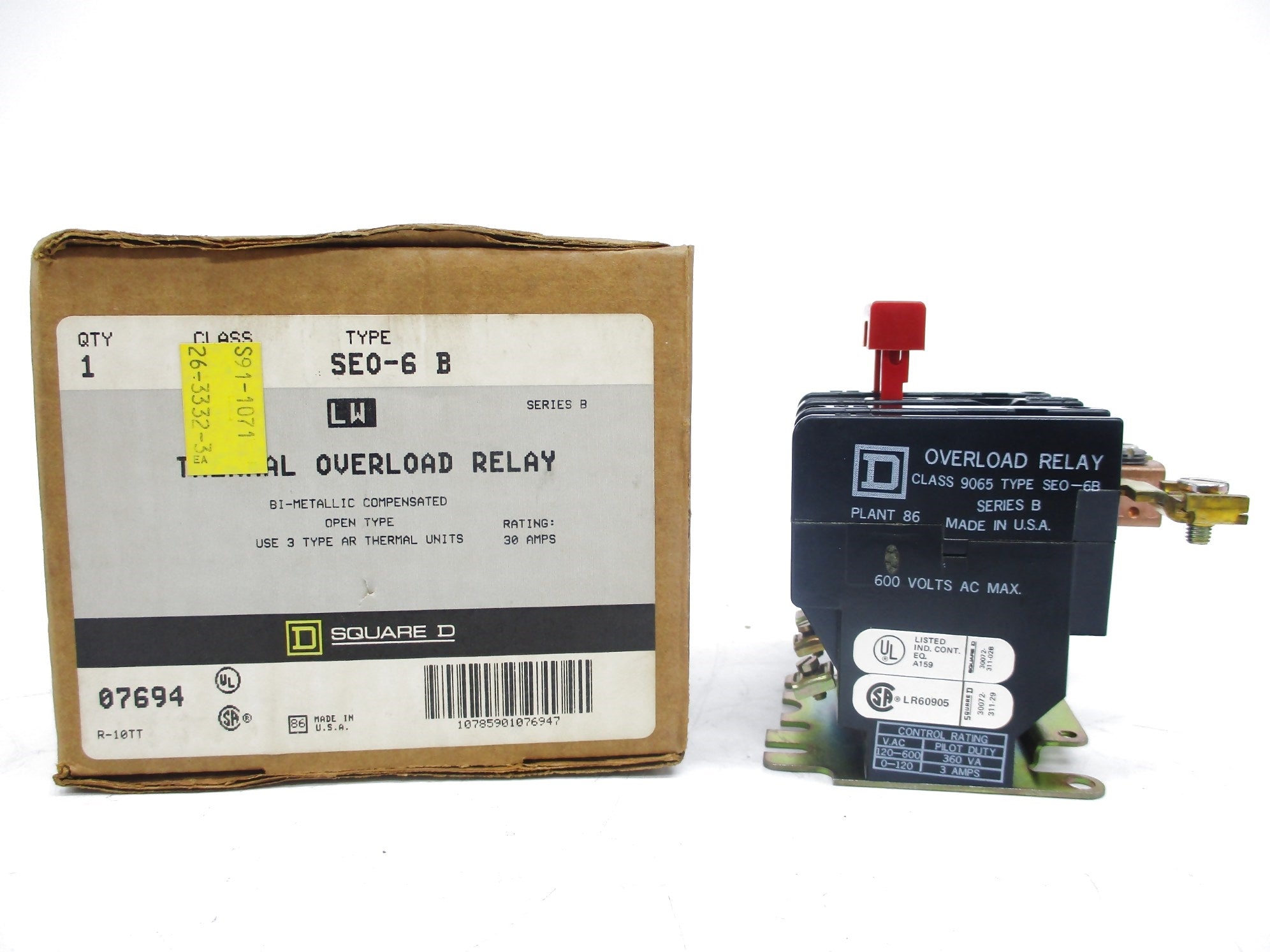SQUARE D 9065SEO6B SER. B 600V NSMP