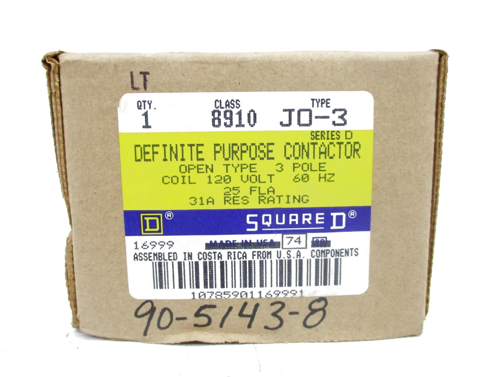 SQUARE D 8910JO-3 SER. D 120V NSMP