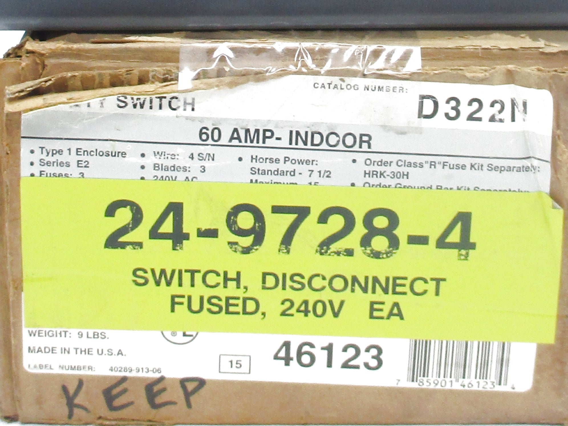 SQUARE D D322N SER. E2 NSMP