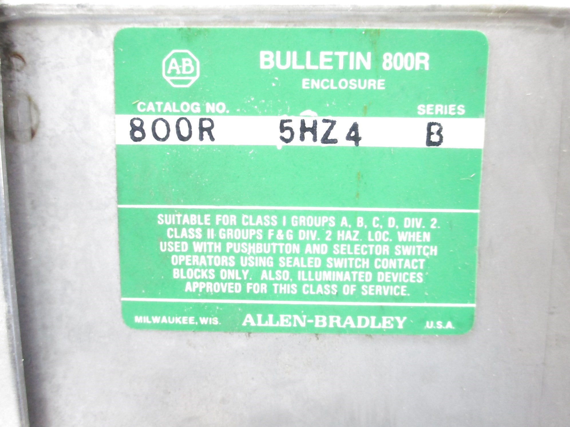 INDUSTRIAL SPARE PART 800R5HZ4 SER. B NSNP