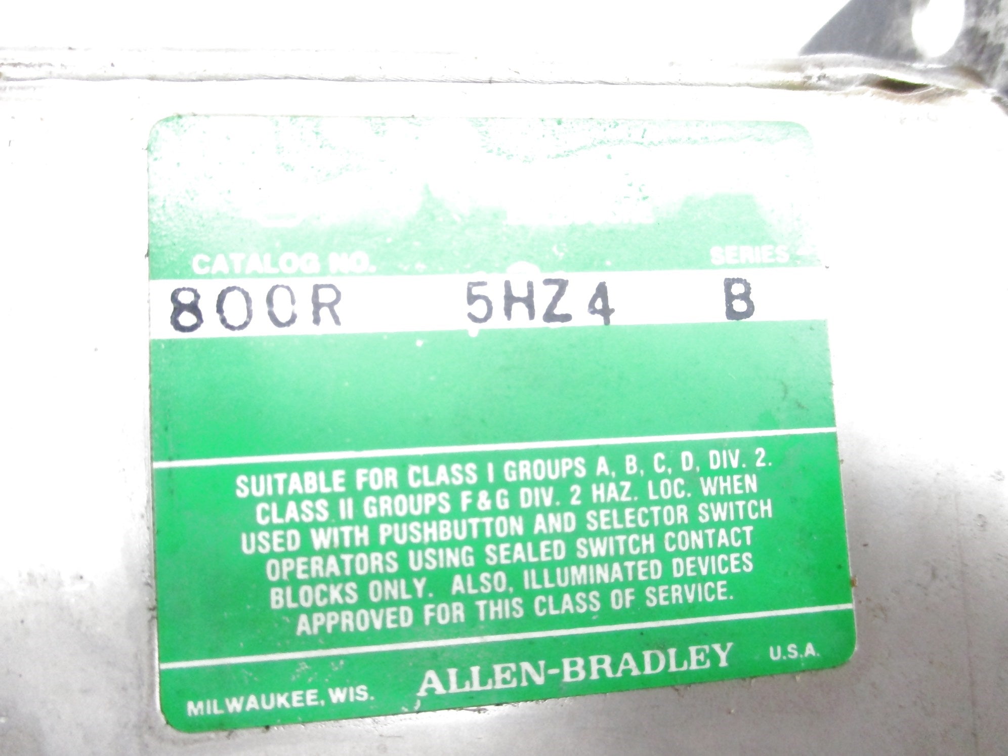 INDUSTRIAL SPARE PART 800R5HZ4 SER. B (AS PICTURED) NSNP