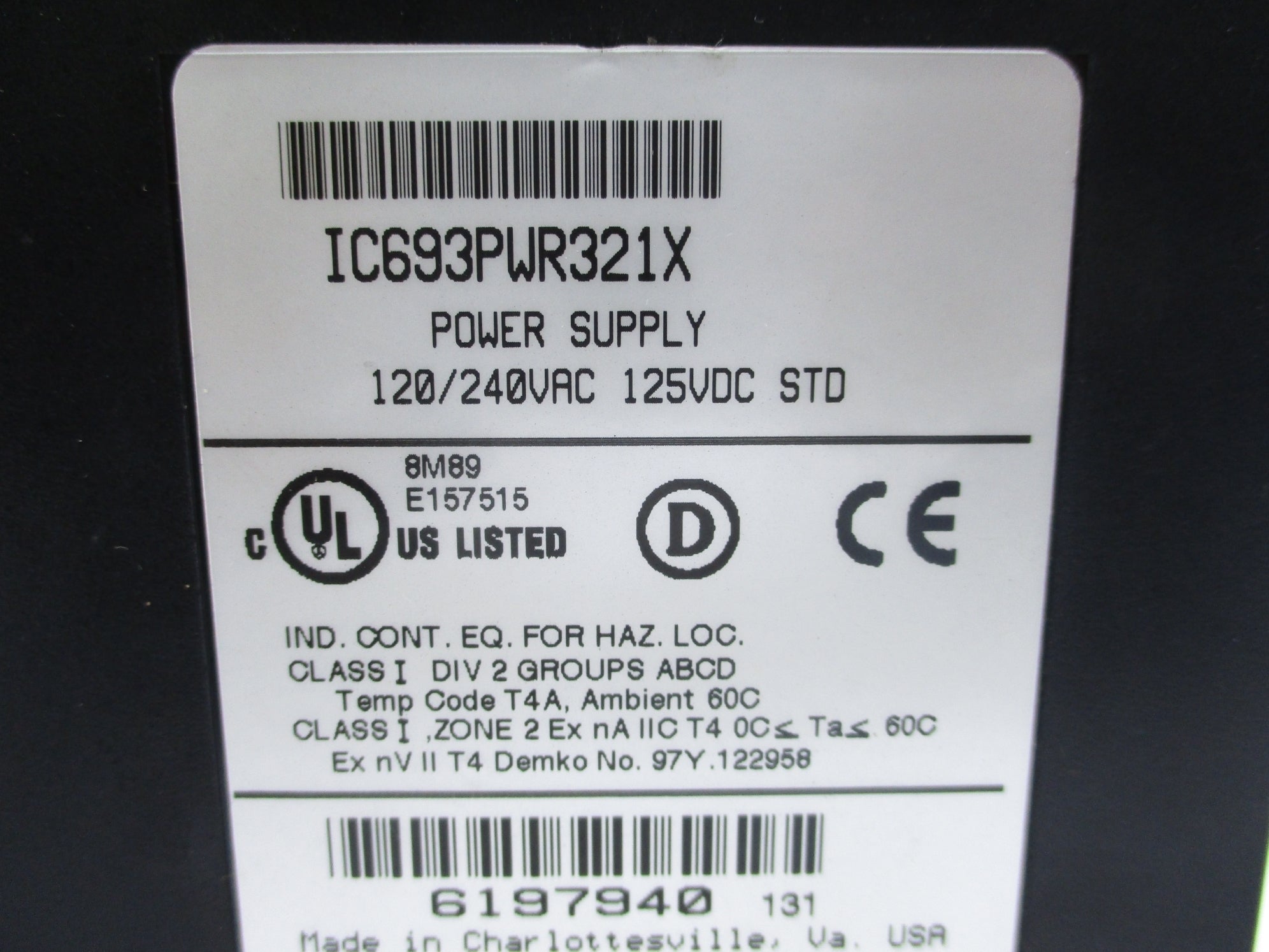 GE FANUC IC693PWR321X UNMP